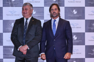 LAGT8784 BUENOS AIRES, ARGENTINA - April 23: The president of Uruguay Luis Lacalle Pou participates in a D...