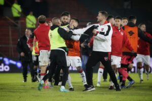 Newells-Vs-Riestra-incidentes-IMG-20240517-WA0021 BUENOS AIRES, ARGENTINA - 01 MAYO 2024: Terminado el partido que Newell’s le ganó 1-0 a Riestr...
