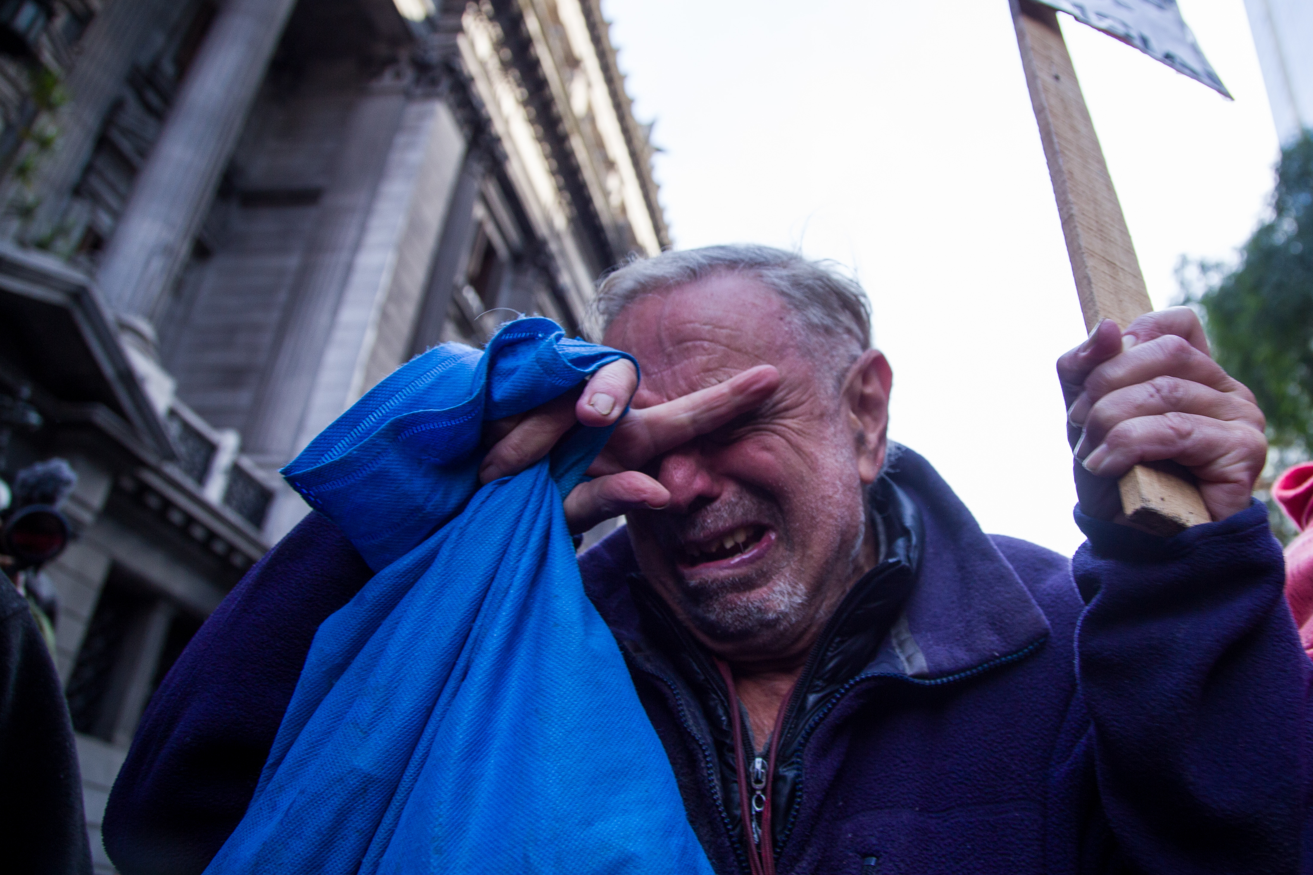 BUENOS AIRES, ARGENTINA - August 28, 2024: In Buenos Aires, retirees and protesters face harsh po...