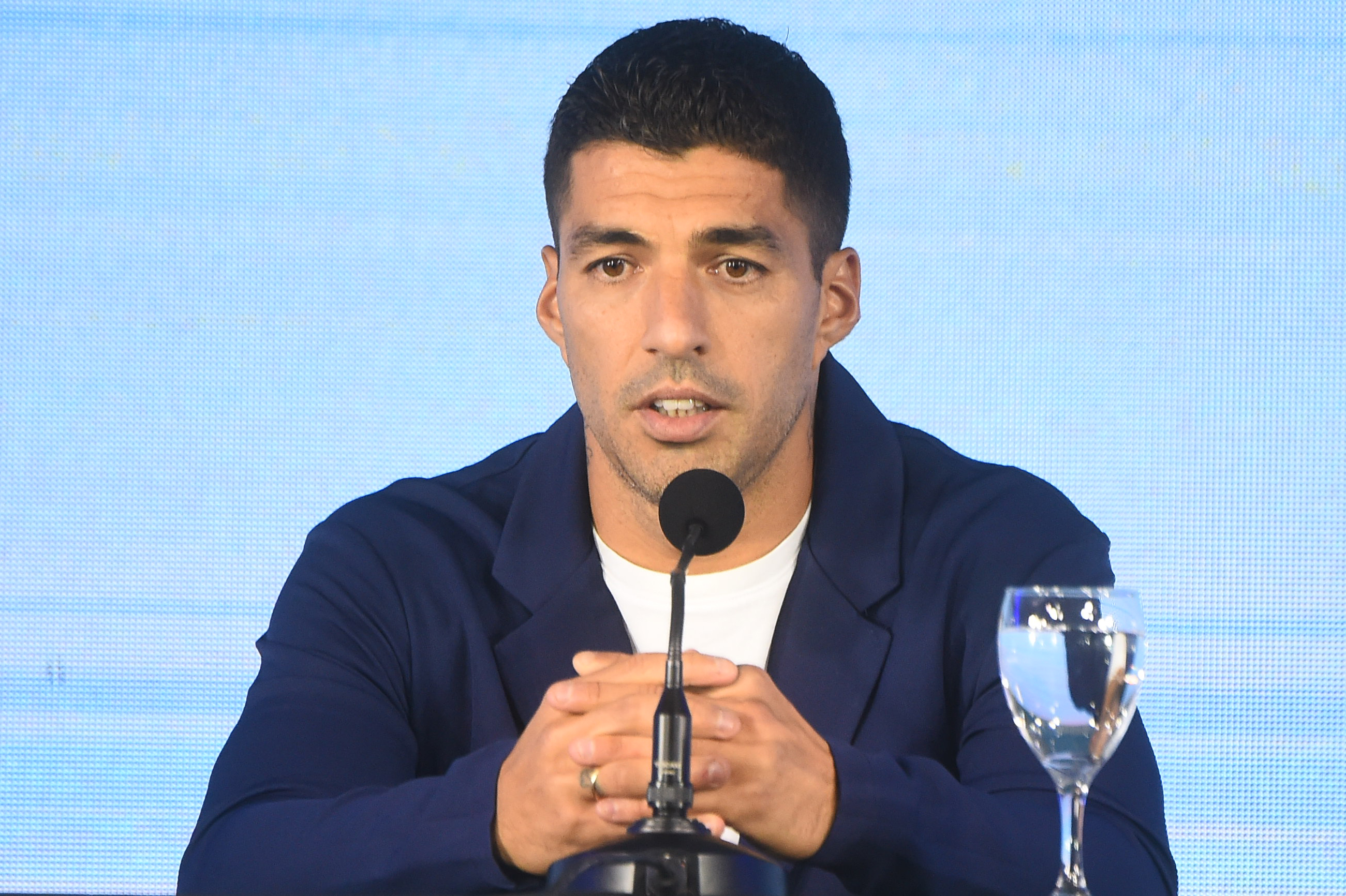 Montevideo, Uruguay, 02/9/2023
Deportes, Futbol, Conferencia de prensa de Luis Suarez, anuncia su...