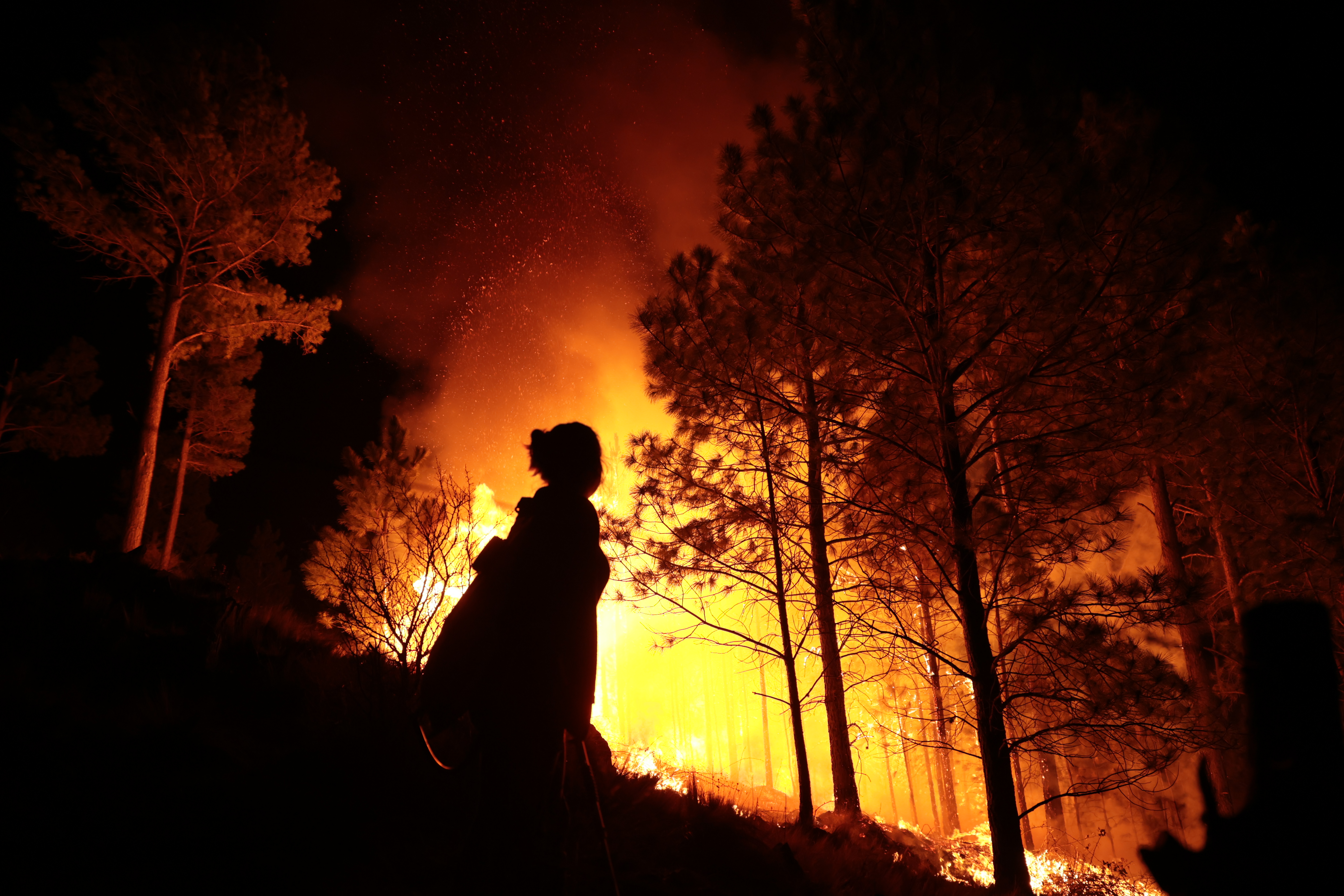Capilla del Monte Córdoba Villa Berna Wildfires Buenos Aires, Argentina - September 25, 2024: The fires in the Punilla Valley and Calamuchita are...