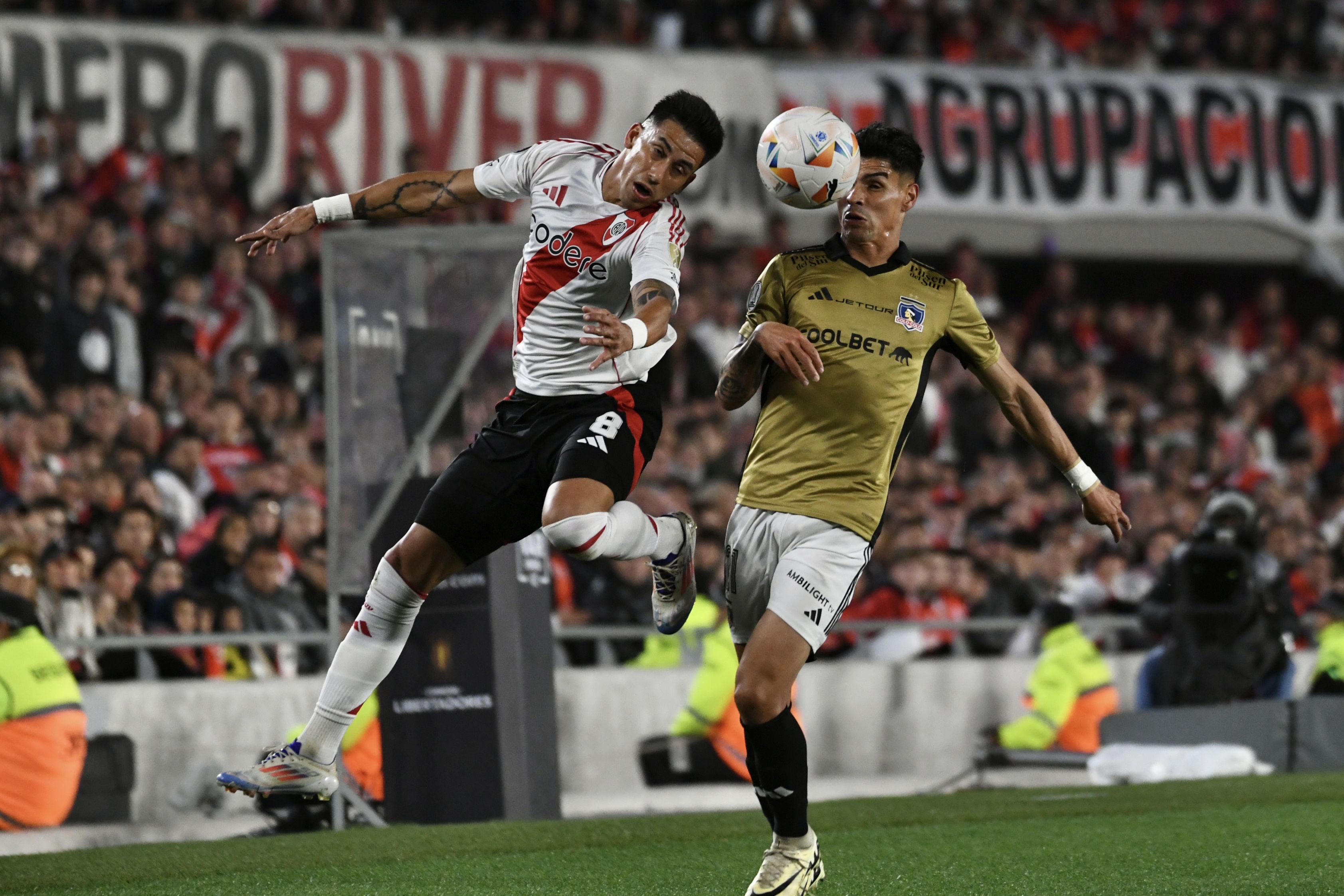 River-Plate-Colo-Colo-286 Buenos Aires, Argentina - 24 September 2024: River Plate secured a place in the Copa Libertadores...