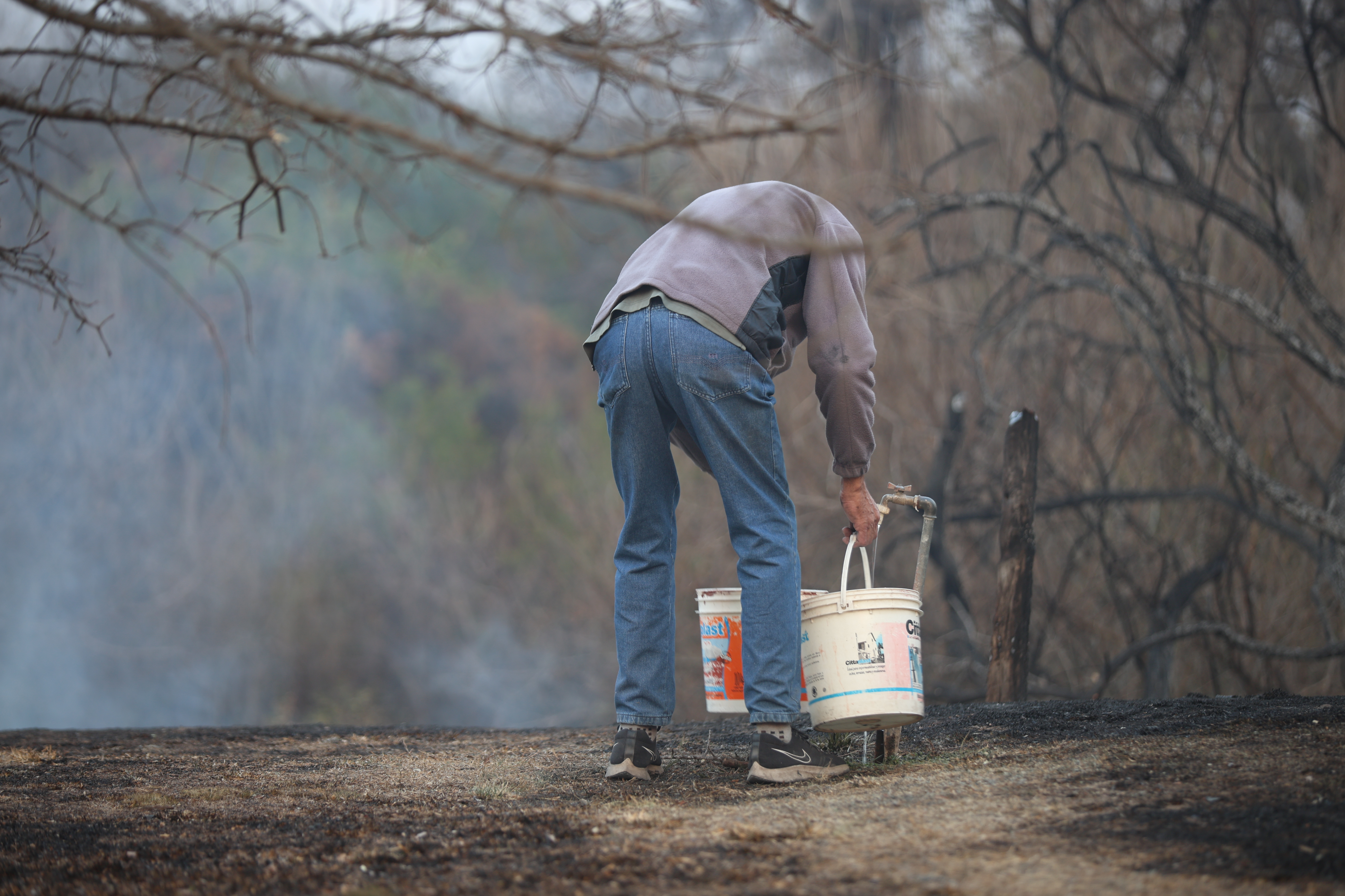 CORDOBA, ARGENTINA, September 19, 2024: Fierce fires hit the mountains of Cordoba, the Capilla de...
