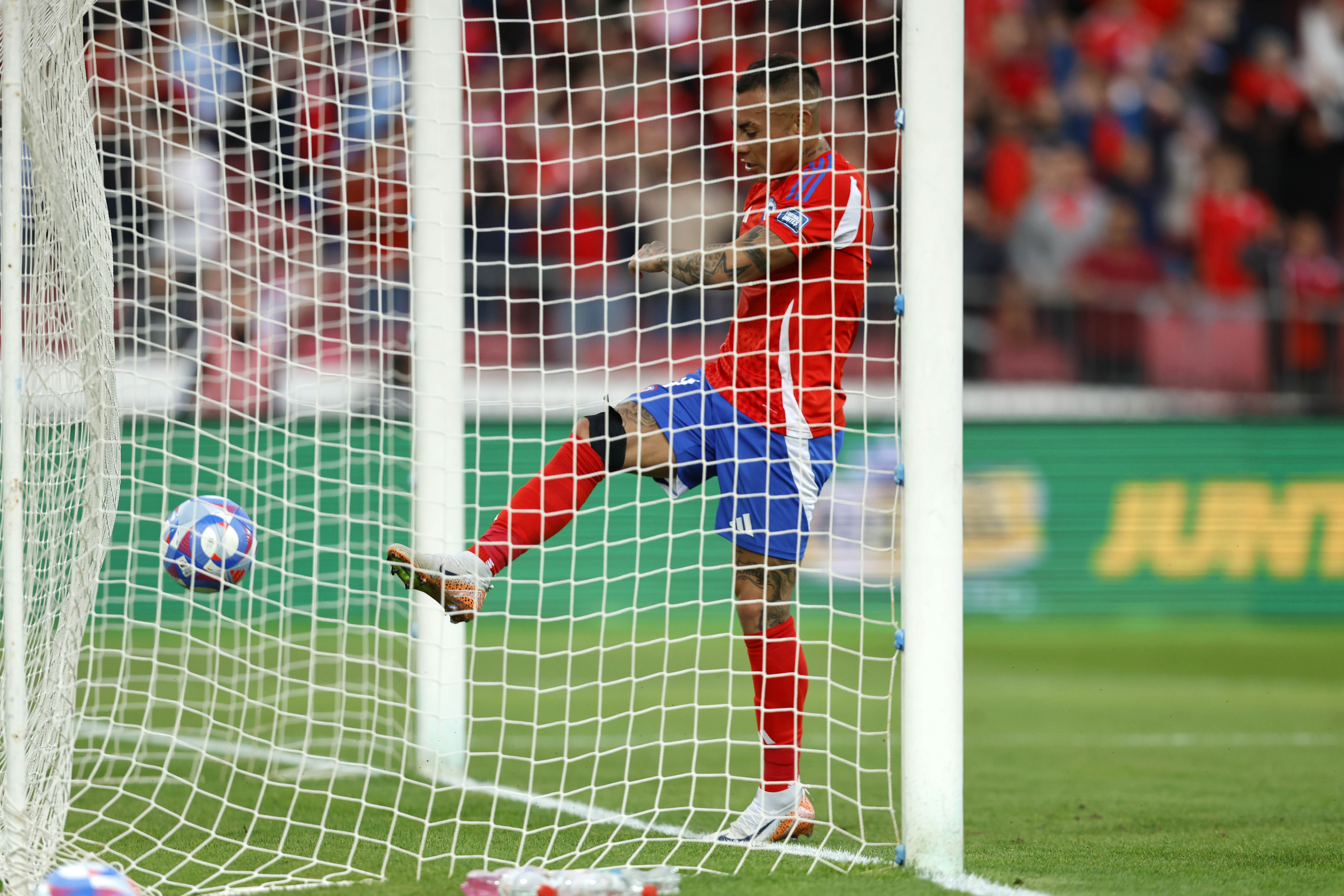 Santiago, Chile - September 10, 2024: Chilean striker Eduardo Vargas celebrates the tying goal fo...