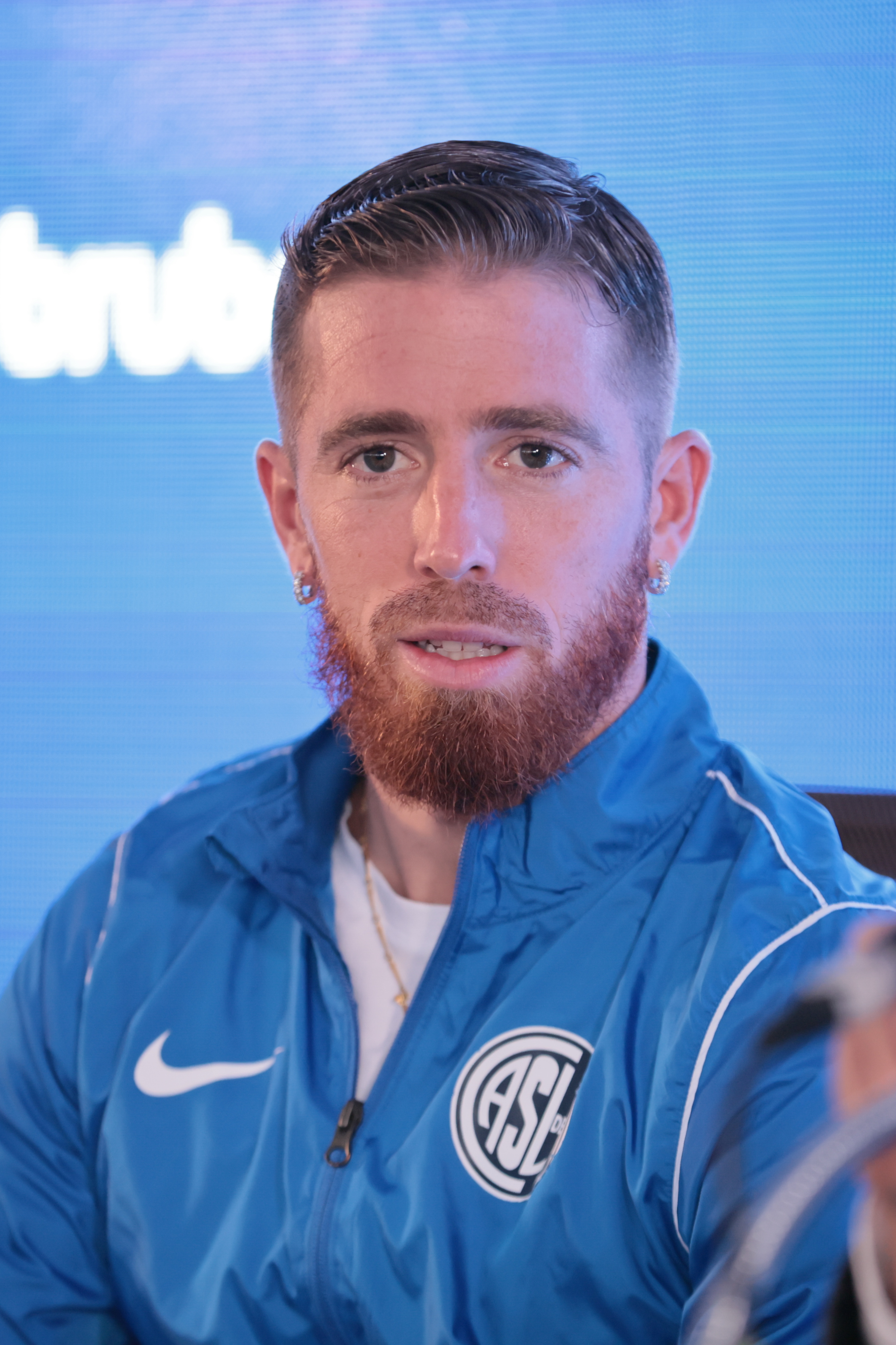 IKER MUNIAIN CONFERENCE Buenos Aires, Argentina - September 9, 2024: Spanish footballer Iker Muniain gives a press confer...