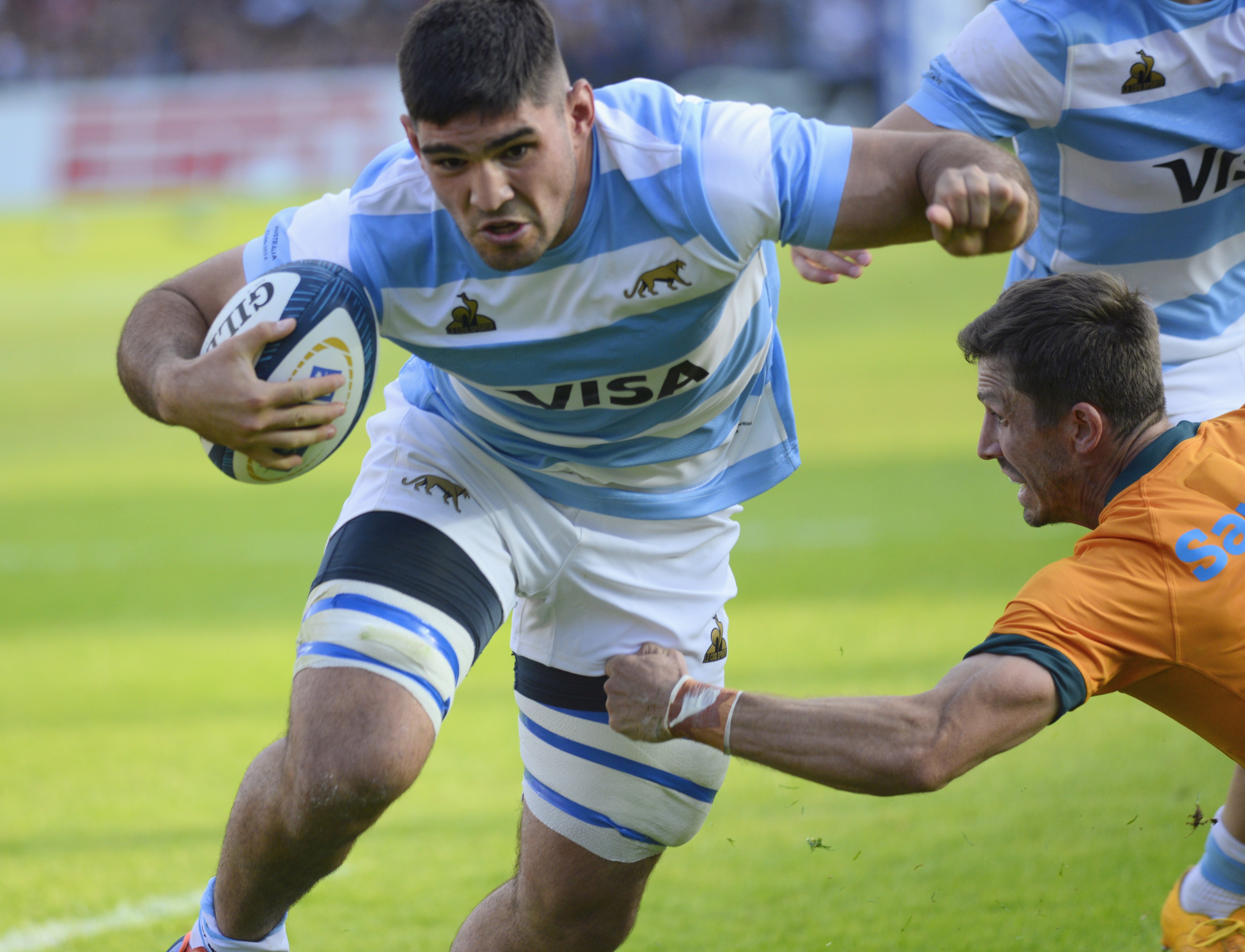 Argentina Vs Australia Rugby Buenos Aires, Argentina – September 7, 2034: Joaquín Oviedo from Argentina score a Try. The Pu...
