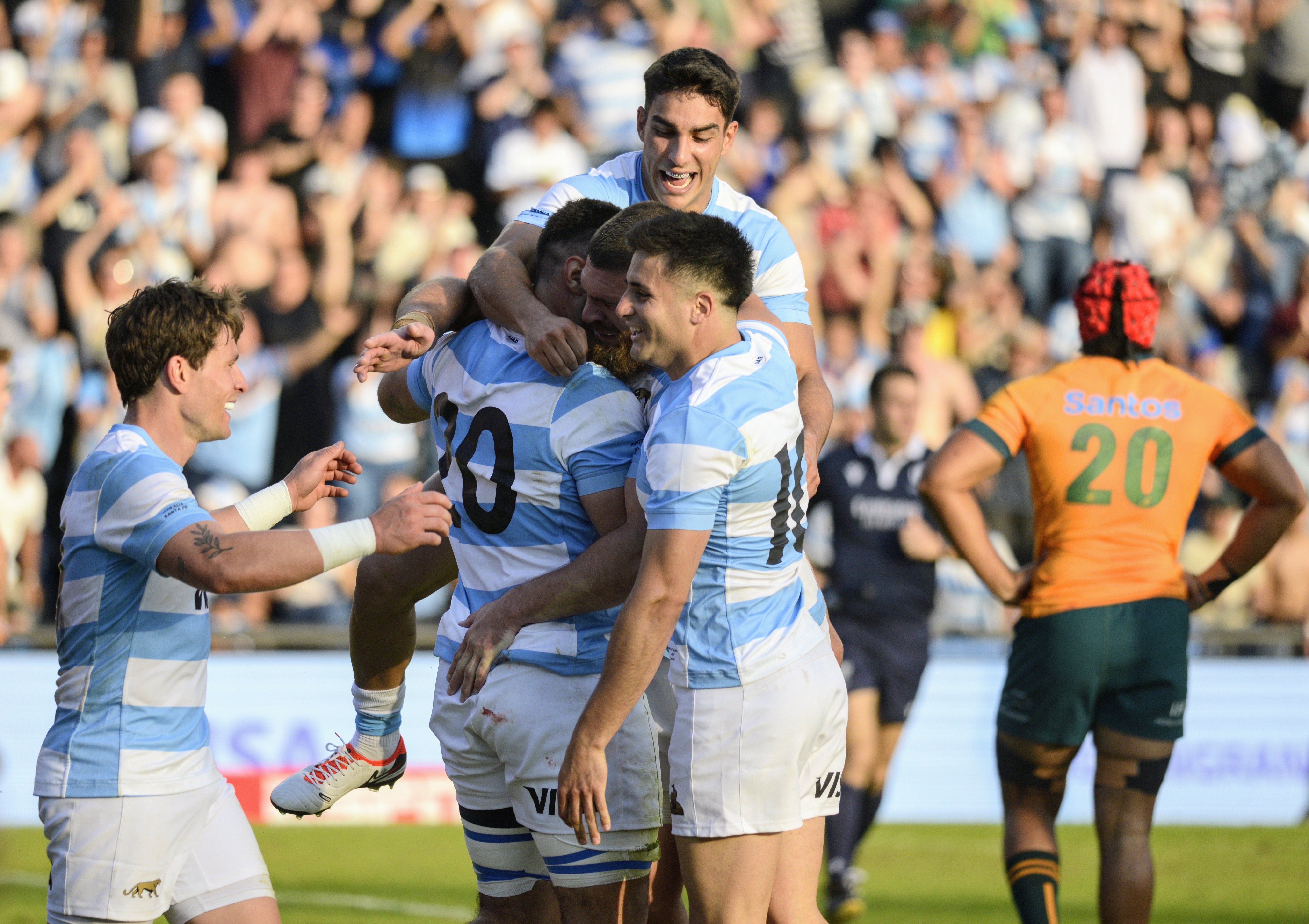 Argentina Vs Australia Rugby Buenos Aires, Argentina – September 7, 2034: Joaquín Oviedo from Argentina score a Try. The P...