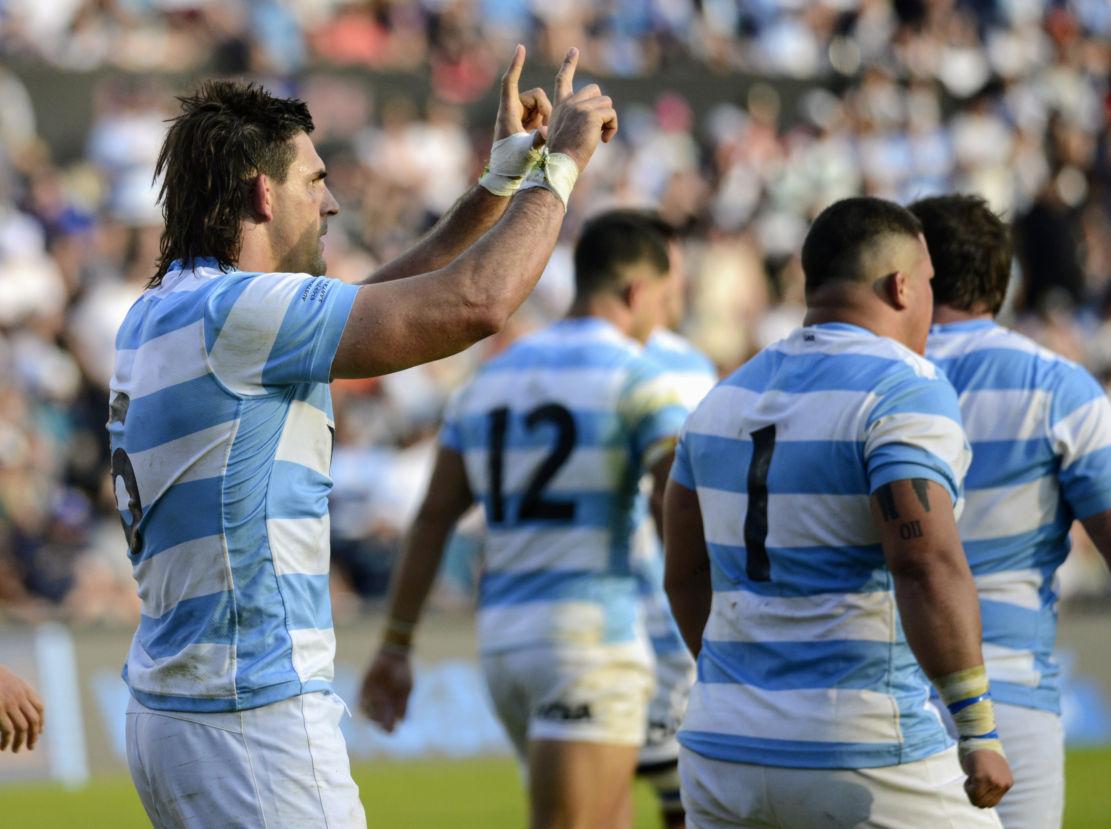 Buenos Aires, Argentina – September 7, 2034: Pablo Matera from Argentina score a Try. The Pumas...