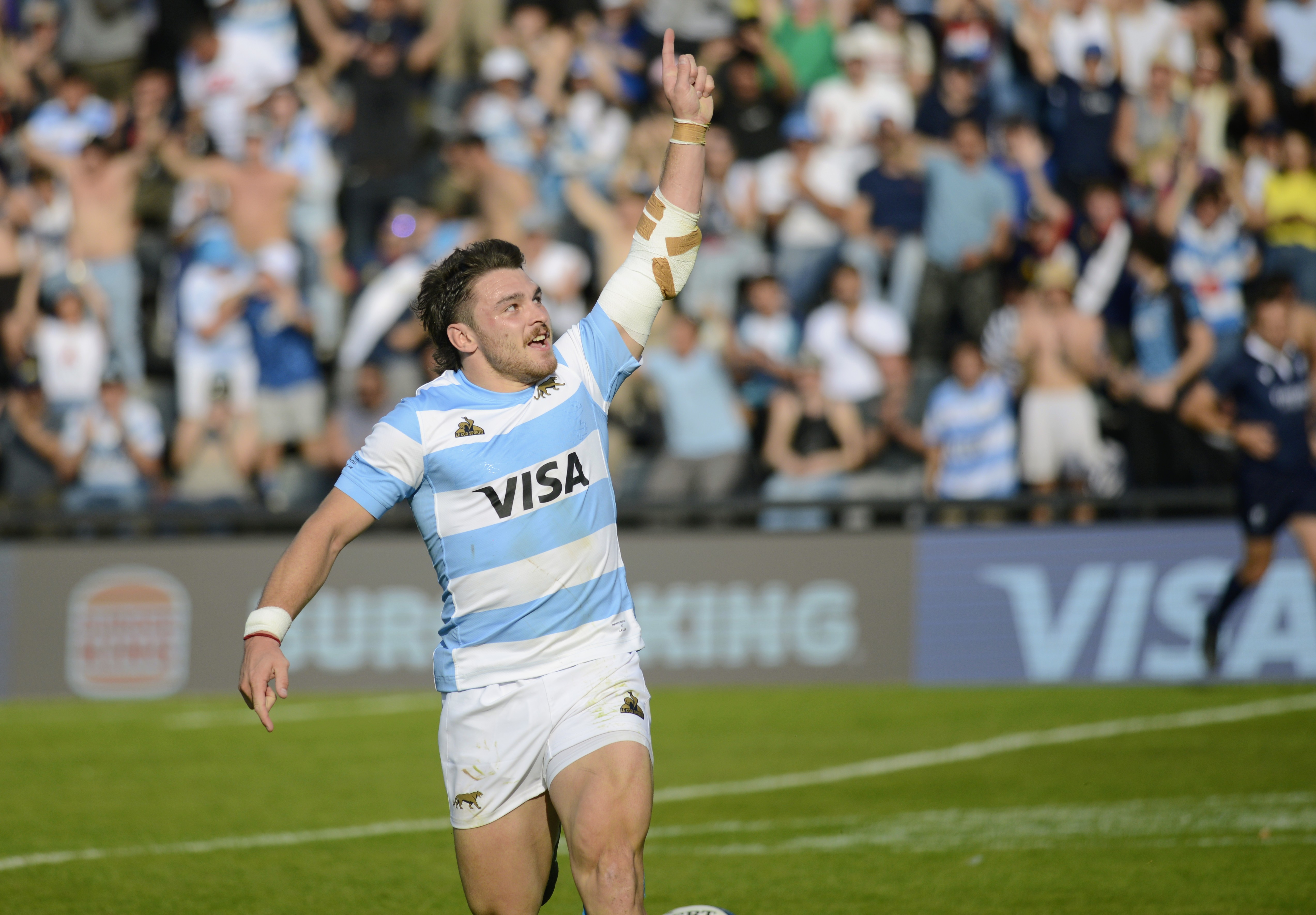 Argentina Vs Australia Rugby Buenos Aires, Argentina – September 7, 2034: Mateo Carreras from Argentina goals a Try. The Pum...