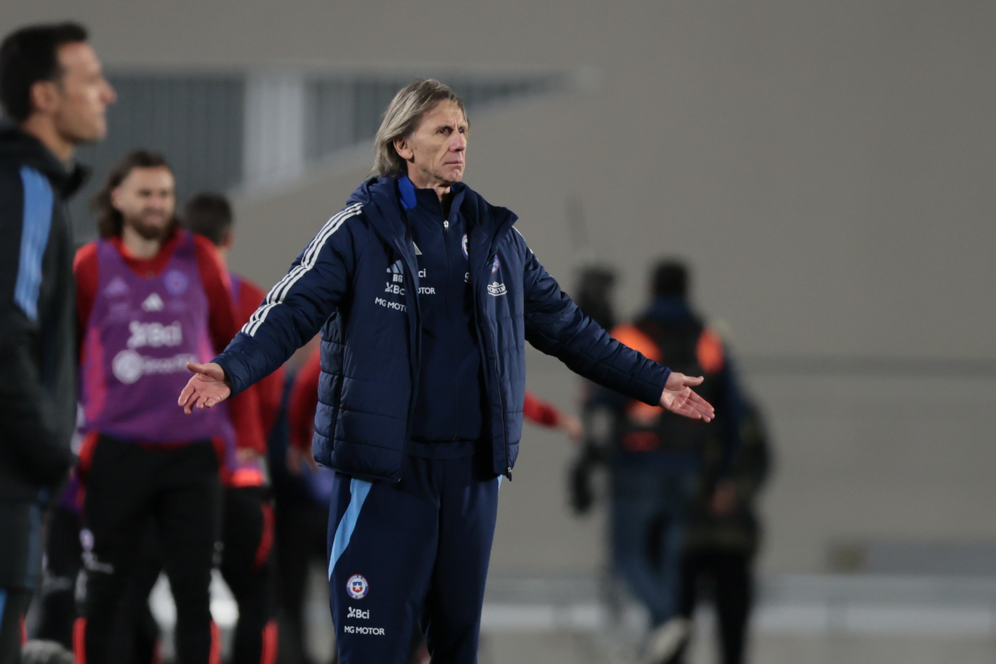 "Argentina vs Chile" 2024 Buenos Aires, Argentina - September 5, 2024. Ricardo Gareca, coach of the Chilean Football Federa...