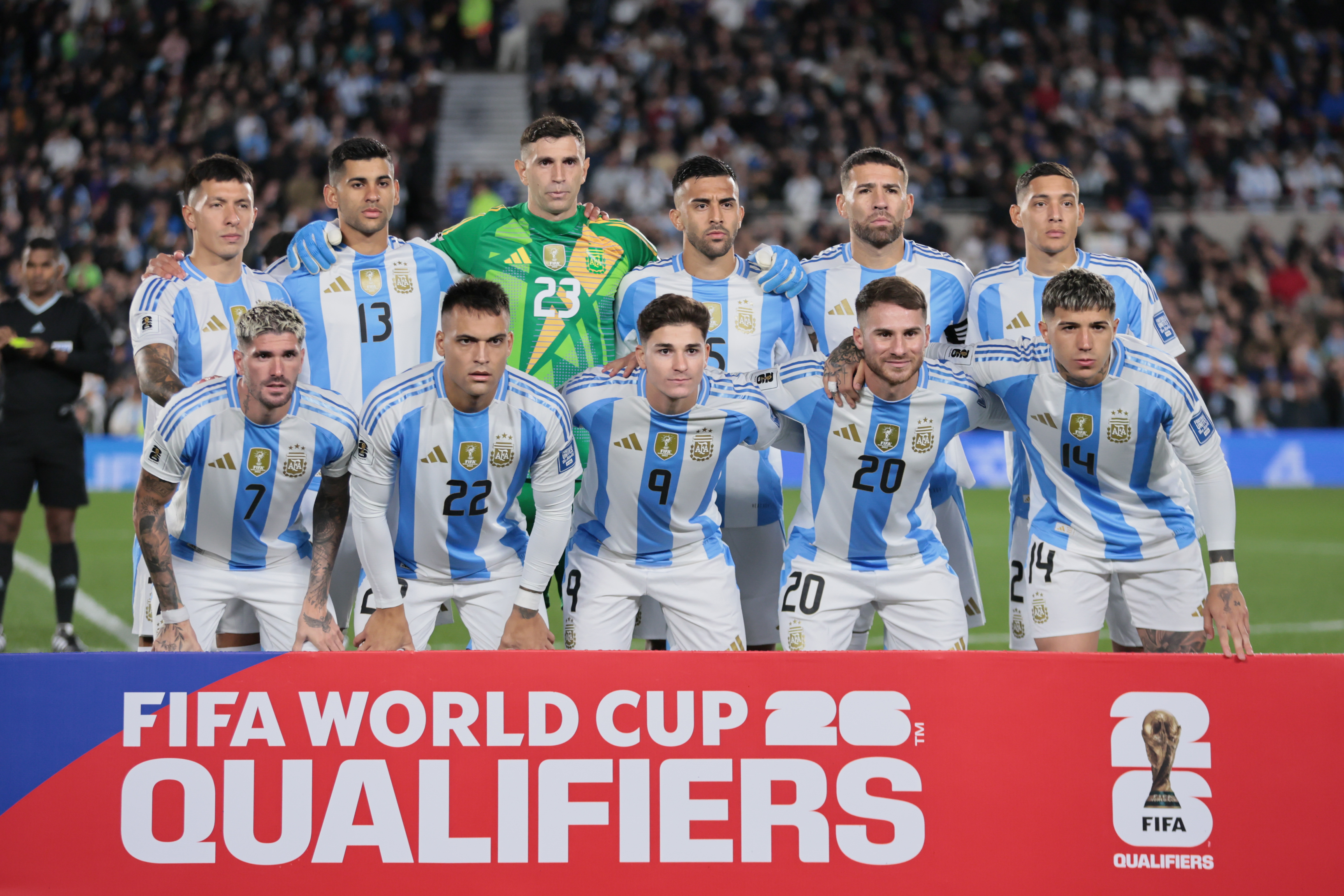 "Argentina vs Chile 2024" Buenos Aires, Argentina - September 5, 2024. Top from left to right: Lisandro Martínez, Cristian...