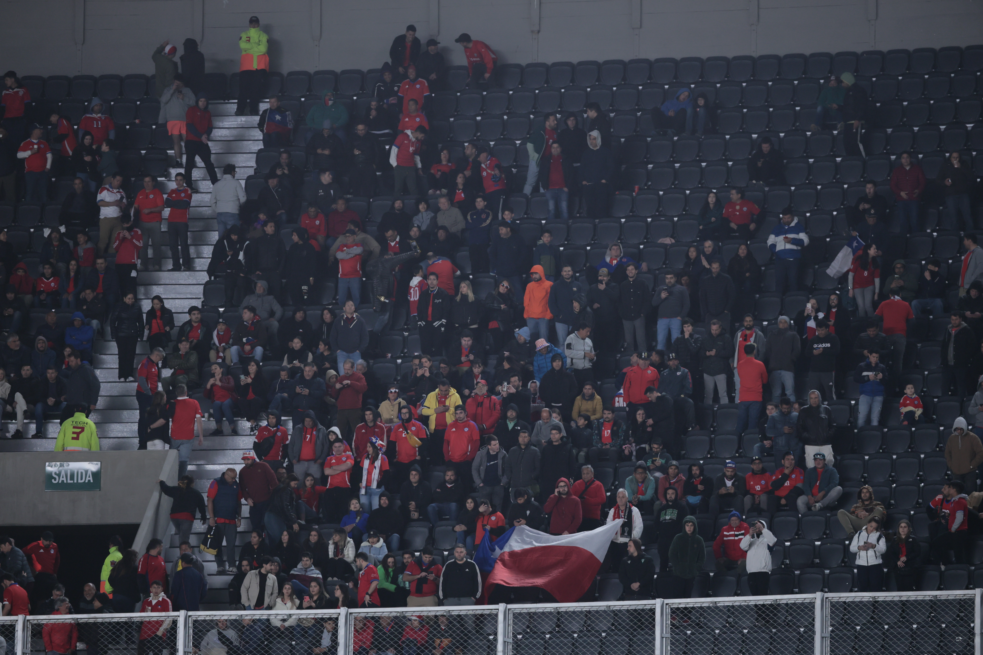 "Argentina vs Chile 2024" Previa. Buenos Aires, Argentina - September 5, 2024. Chilean supporters await the start of the match betw...