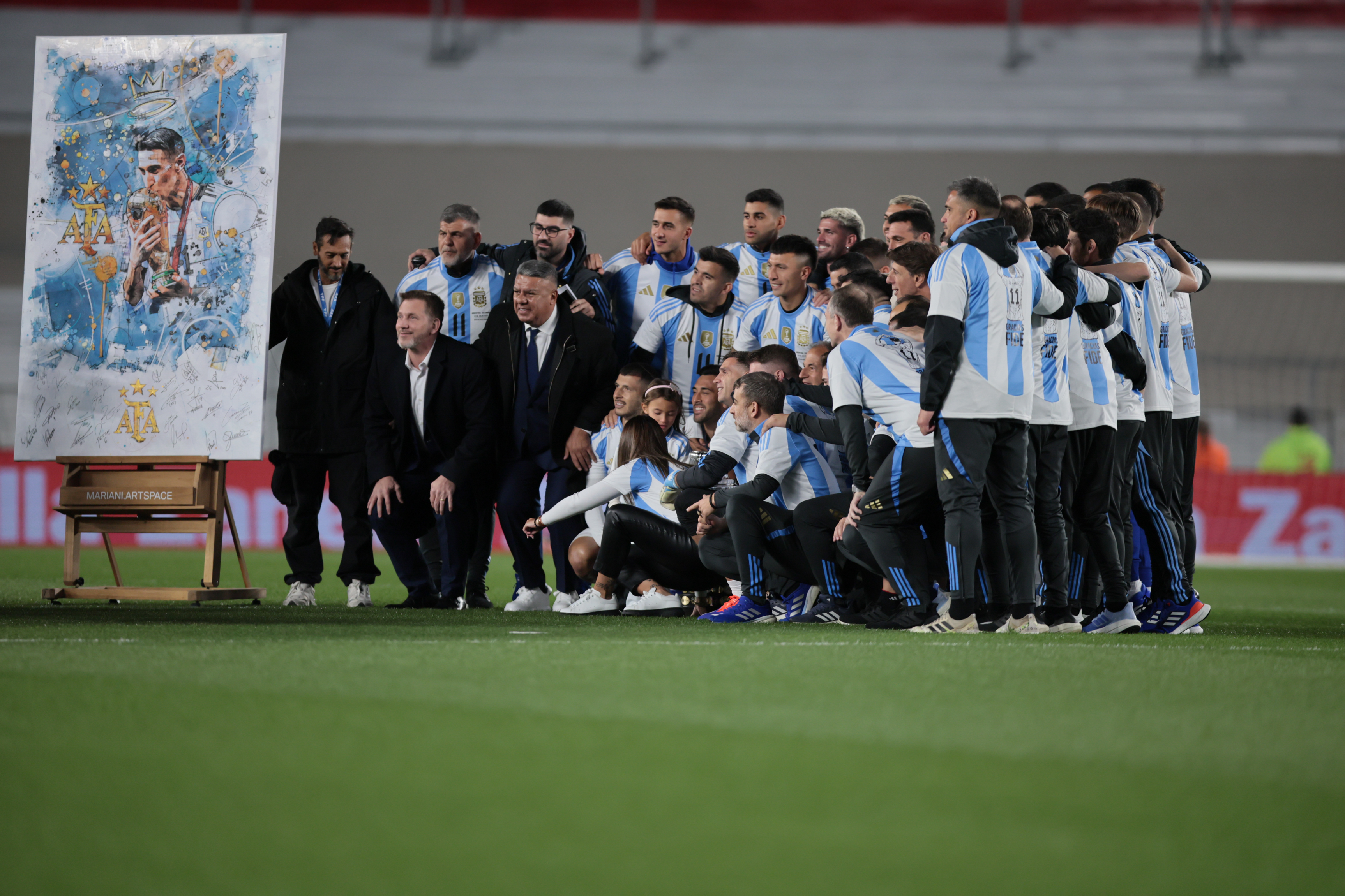 Buenos Aires, Argentina - September 5, 2024. The Argentine National Soccer Team squad poses for a...