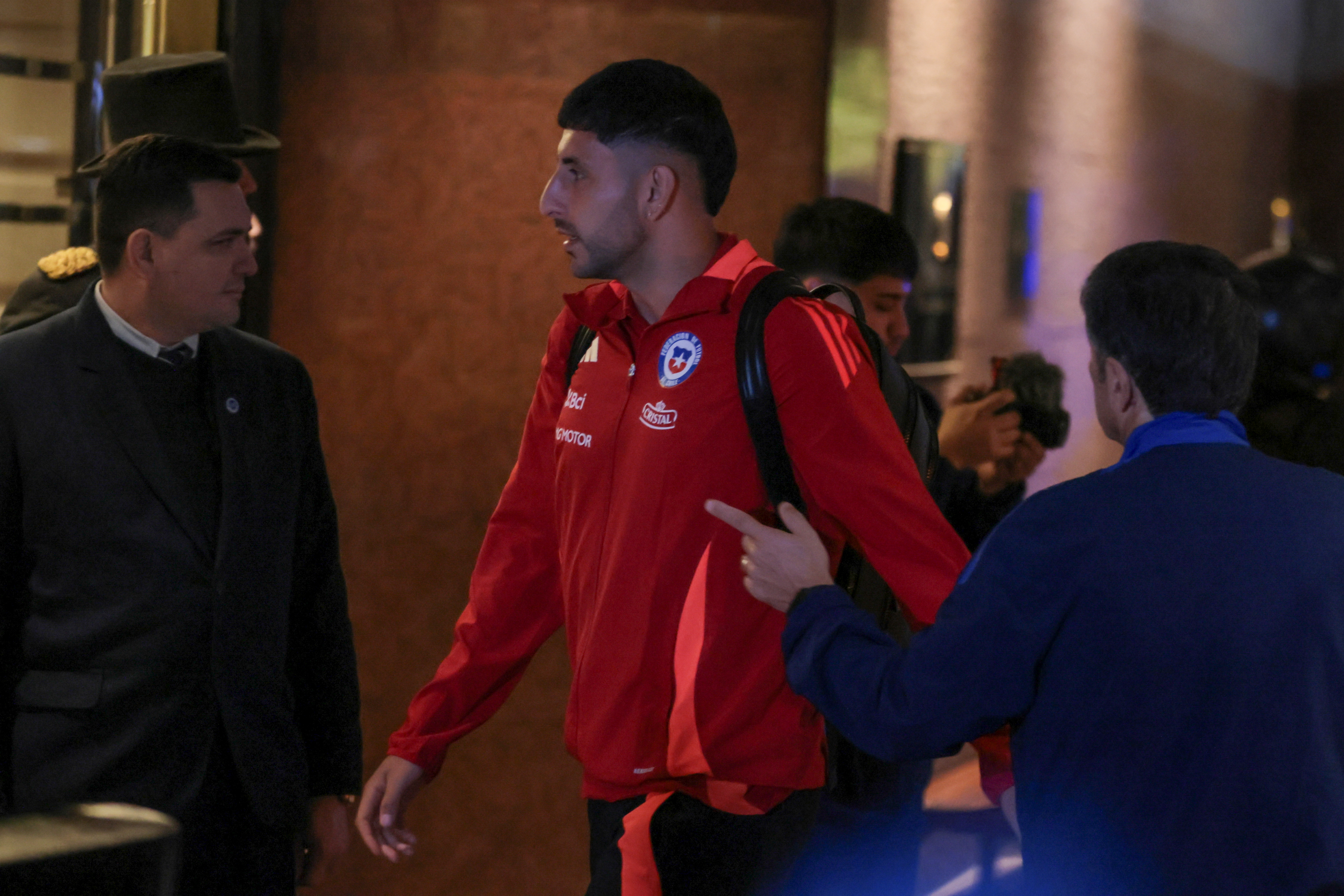 Buenos Aires, Argentina - 04 de Septiembre de 2024: Jugadores de la selección Chilena de fútbol...