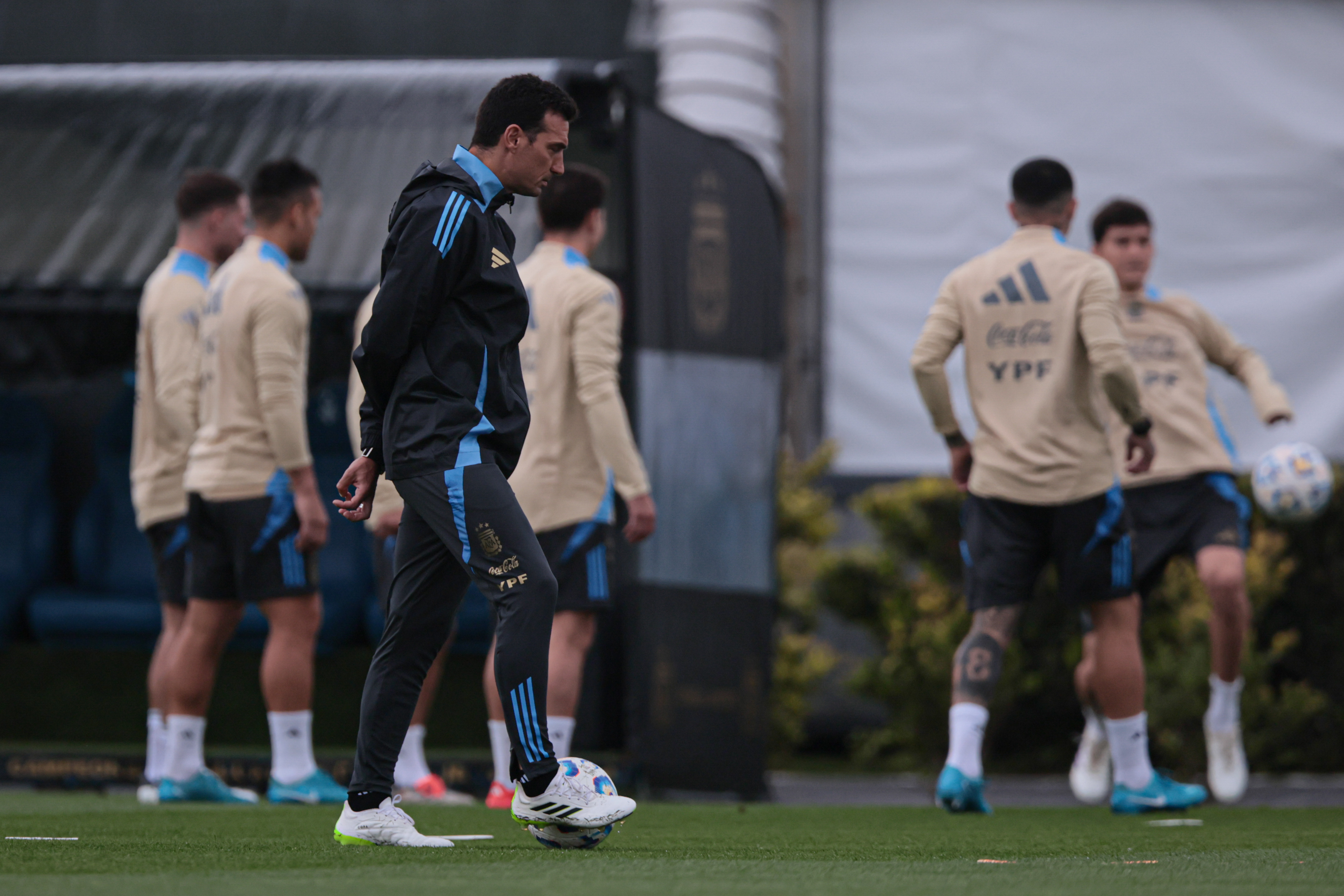 Lionel Messi Training Buenos Aires, Argentina - October 14, 2024: Lionel Messi trained normally with the Argentine nati...