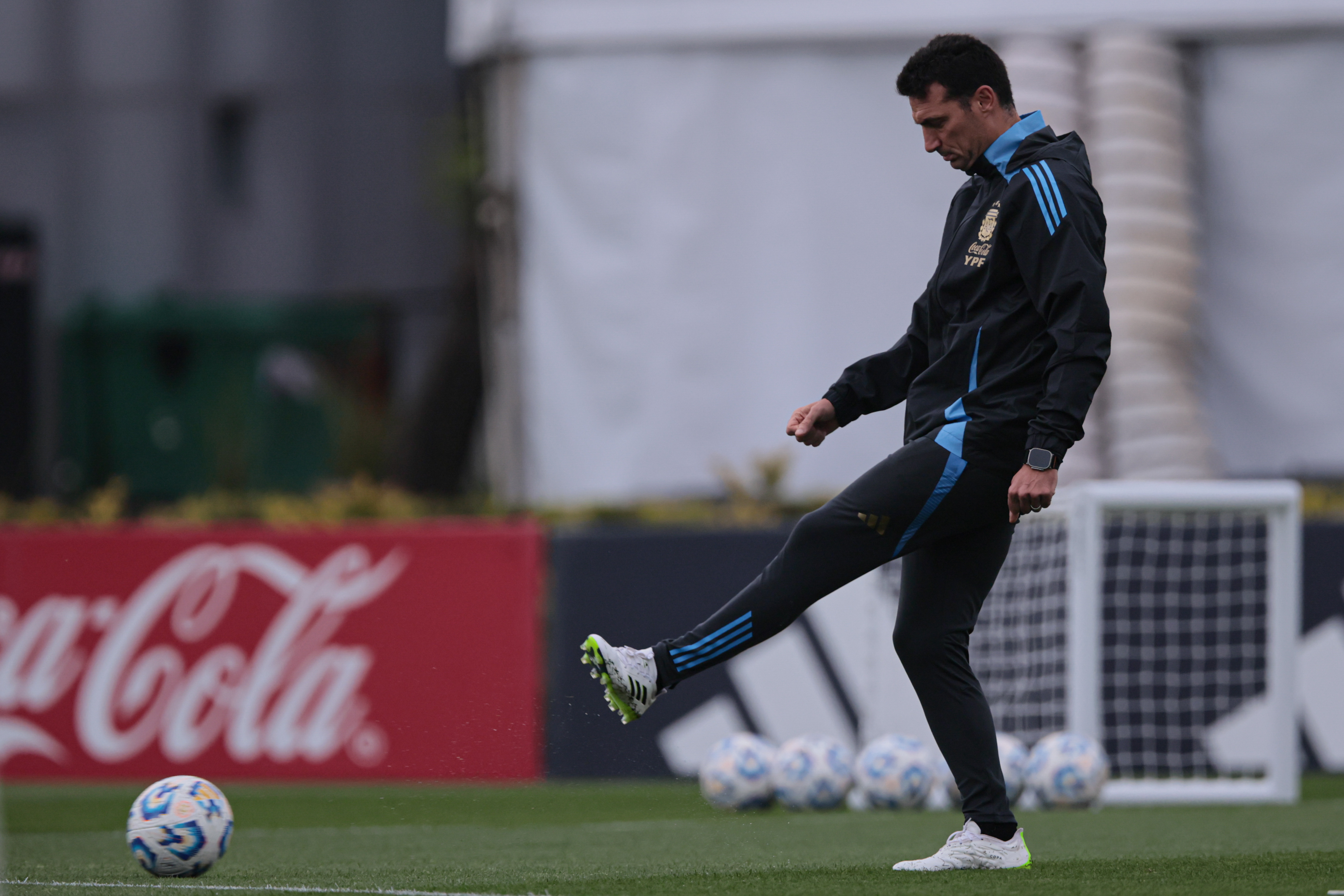 Lionel Messi Training Buenos Aires, Argentina - October 14, 2024: Lionel Messi trained normally with the Argentine nati...