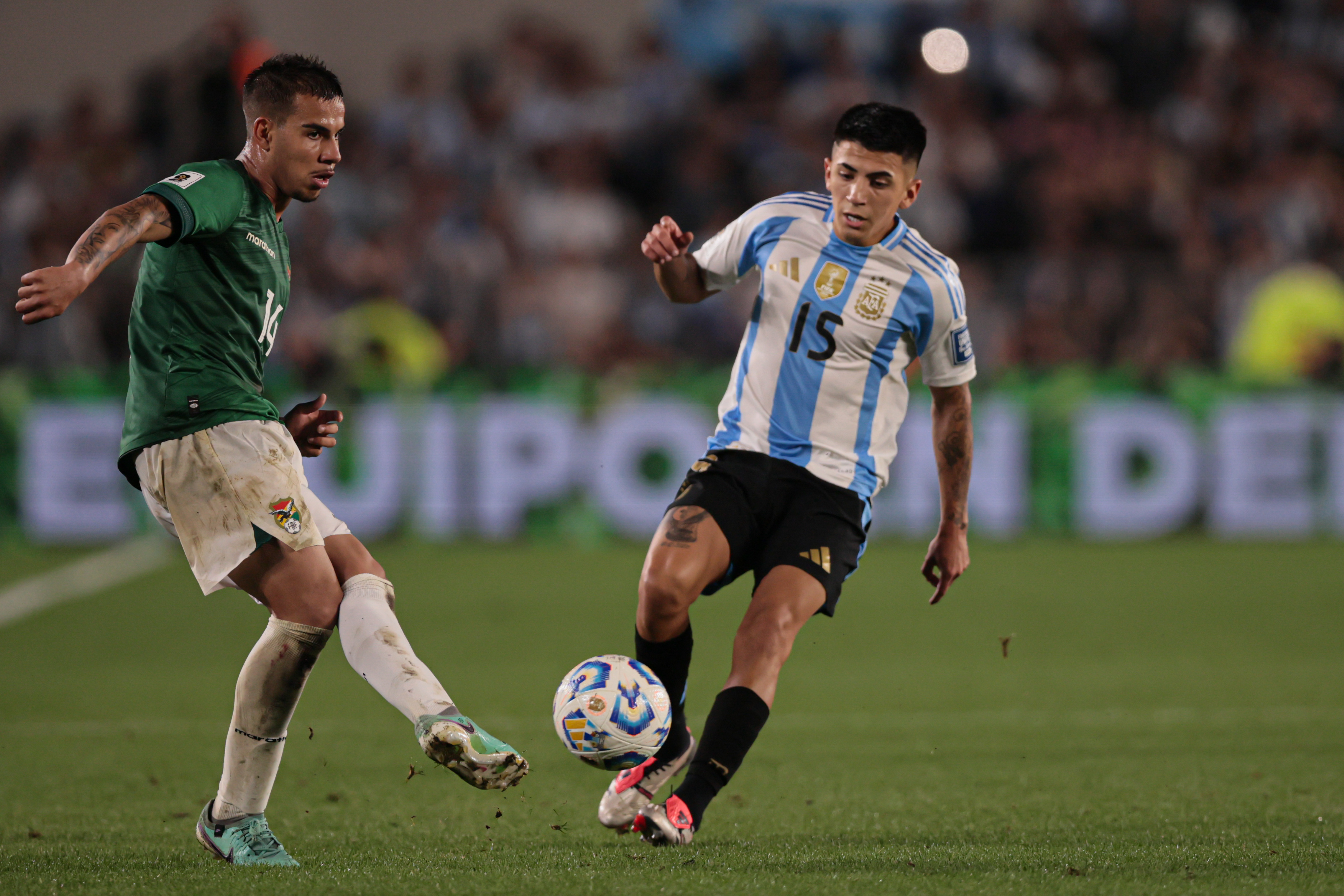ARGENTINA- Argentina vs Bolivia FIFA qualifiers Argentina vs Bolívia Buenos Aires, Argentina - October 15, 2024: Led by Lionel Messi and with goals from Lautaro Martínez, Thiago Almada, and Julián Álvarez, the Argentine national football team defeated Bolivia 6-0 in a dominant performance. The victory keeps Argentina at the top of the South American World Cup qualifying table, showcasing their attacking power and tactical discipline. Messi's leadership on the pitch was instrumental in securing the overwhelming win. Photo: UNAR Photo