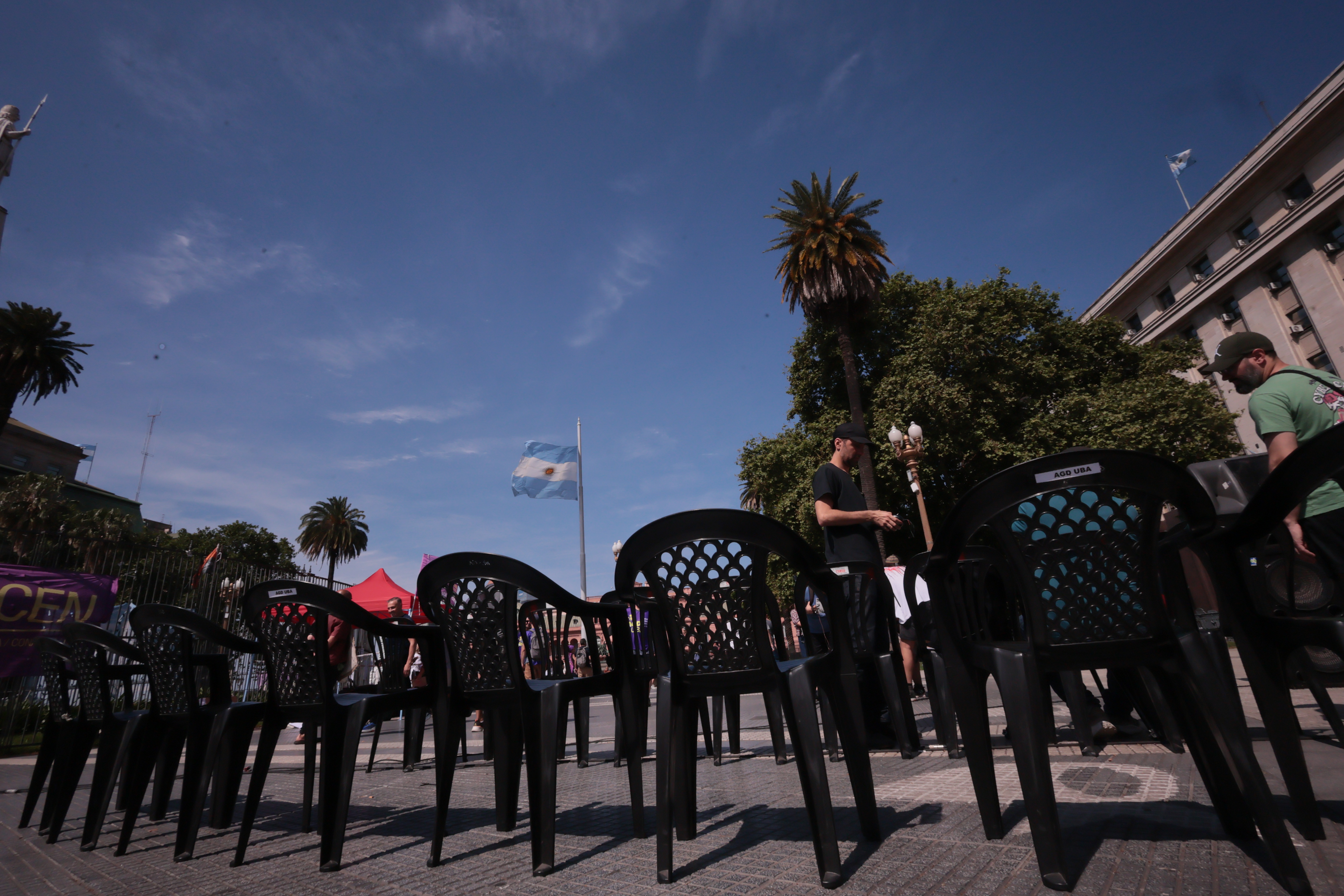 Buenos Aires, Argentina - October 22, 2024: Teachers, healthcare workers, students, and professio...