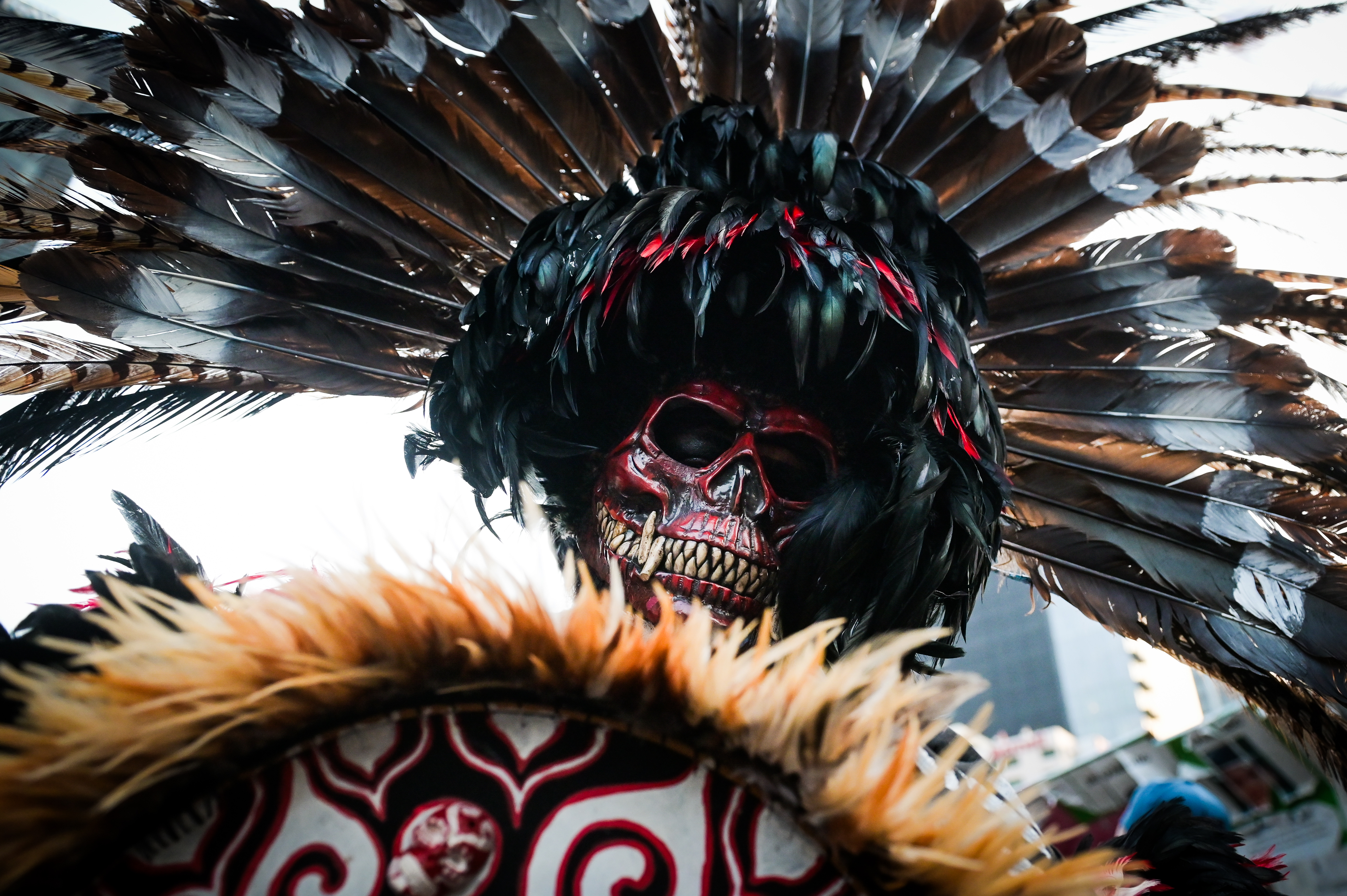 Dia de muertos Mexico City Mexico City, Mexico - November 2, 2024: Mexicans gathered to commemorate Día de Muertos with tra...