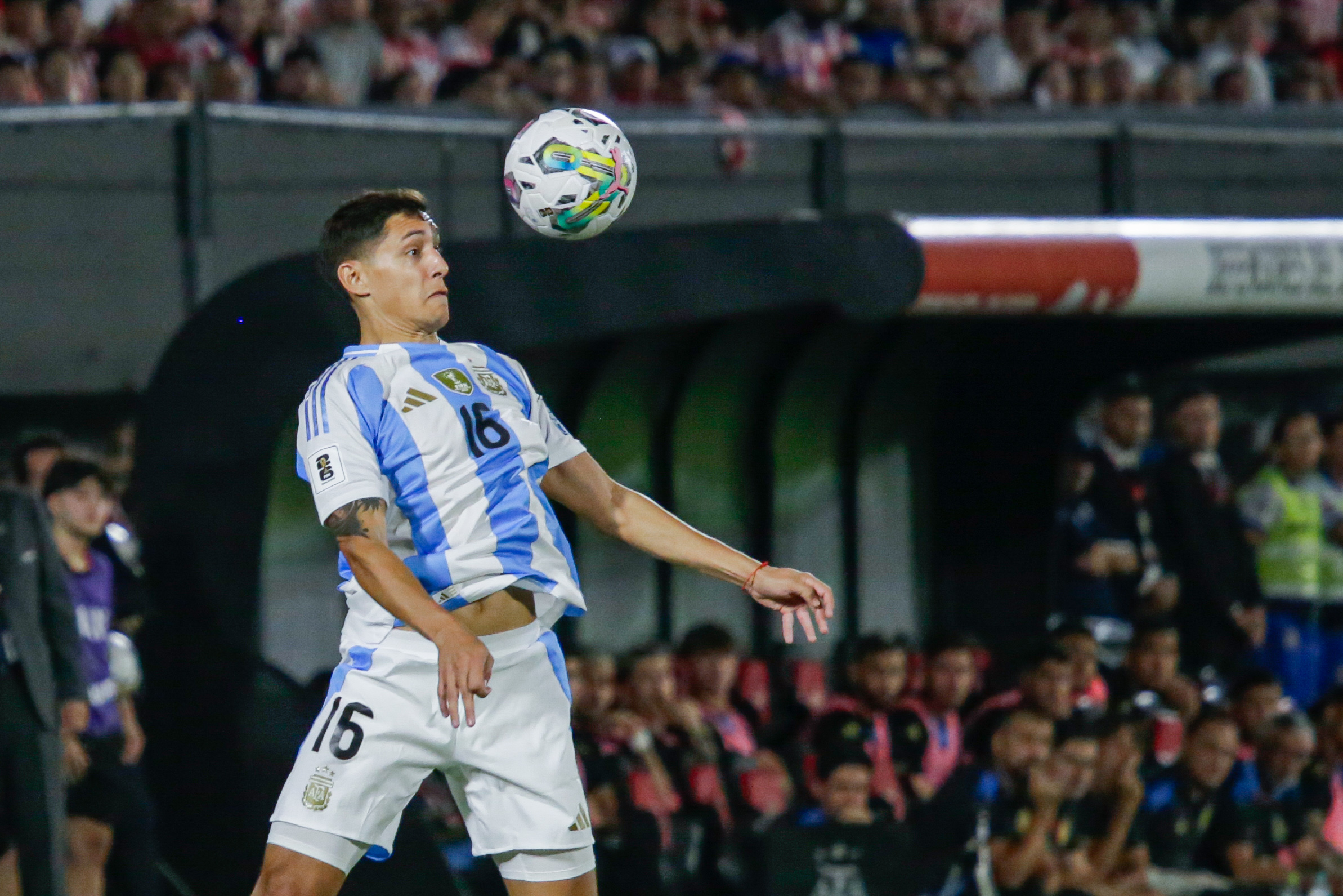 Buenos Aires, Argentina - November 14, 2024: V. Castellanos control a ball. The Argentine nationa...