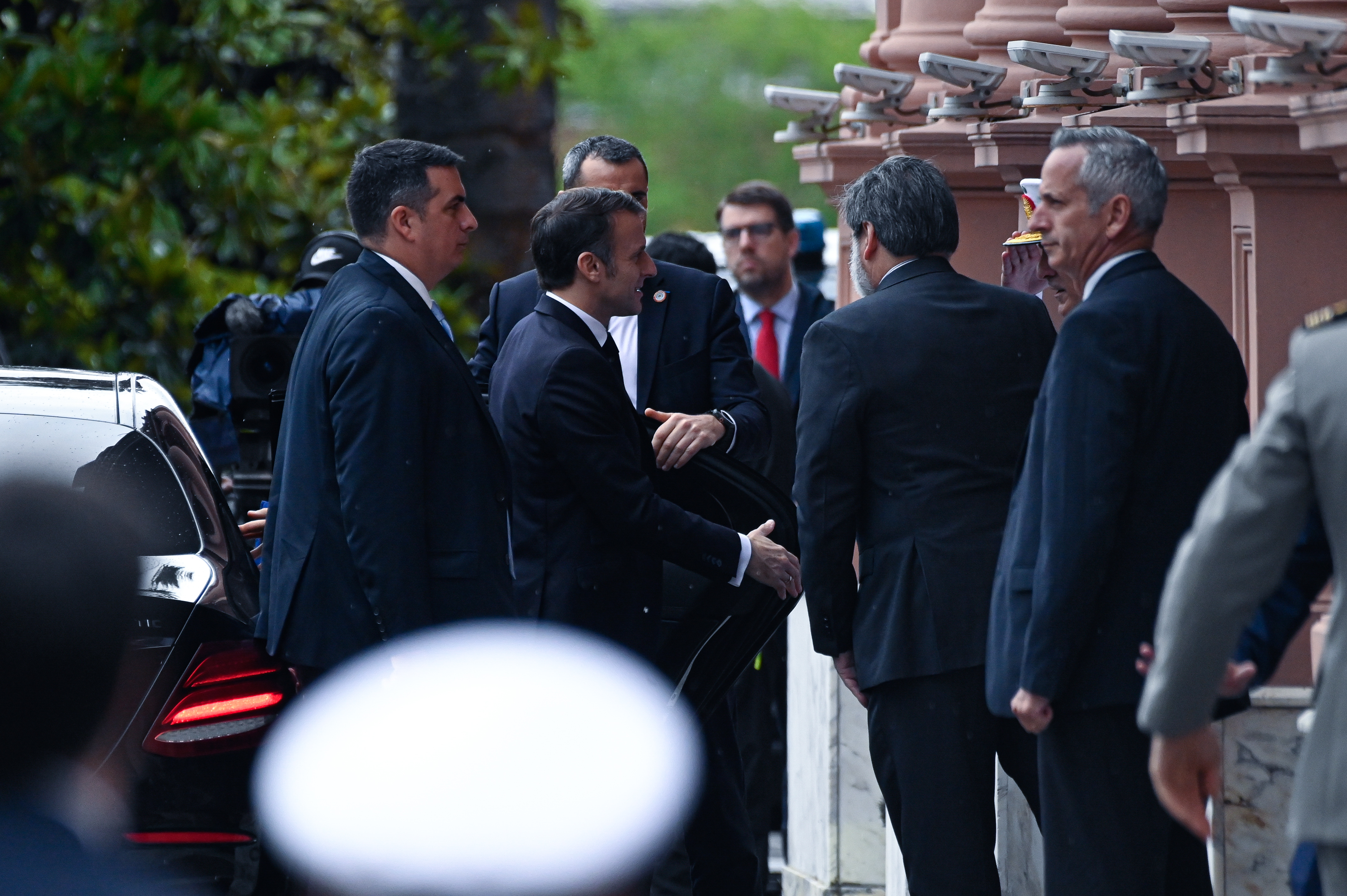 Buenos Aires, Argentina - November 17, 2024: French President Emmanuel Macron visits Argentina as...