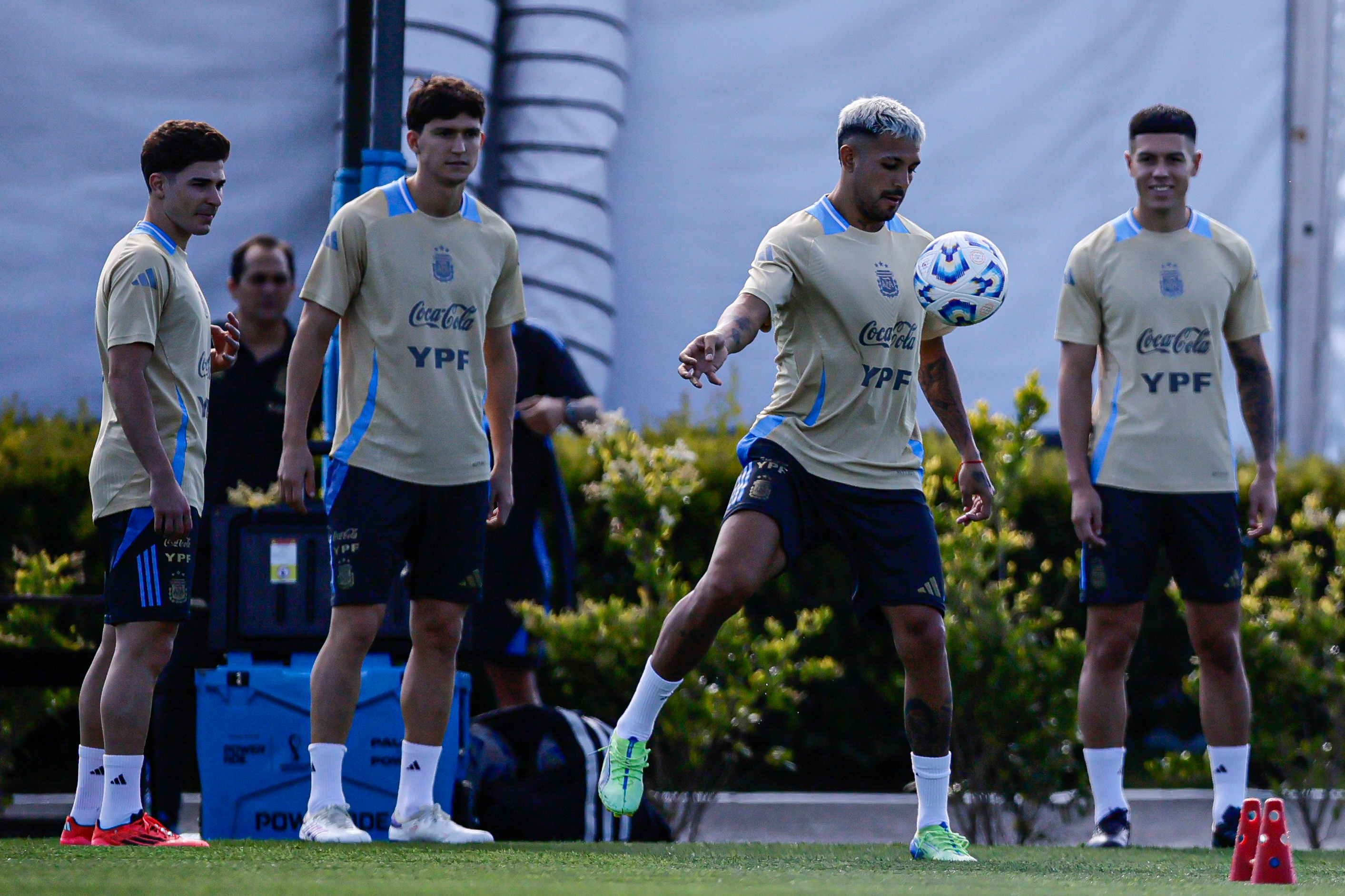 Ezeiza, Argentina - November 18, 2024: Argentine national football team coach Lionel Scaloni addr...