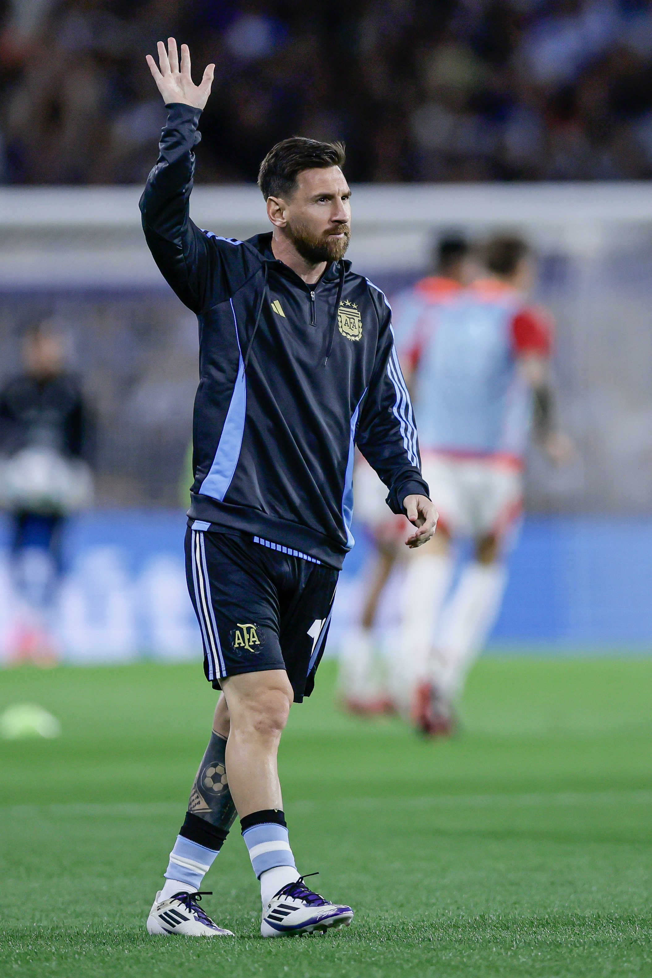 Buenos Aires, Argentina - November 20, 2024: Lionel Messi making pre competitive work today befor...