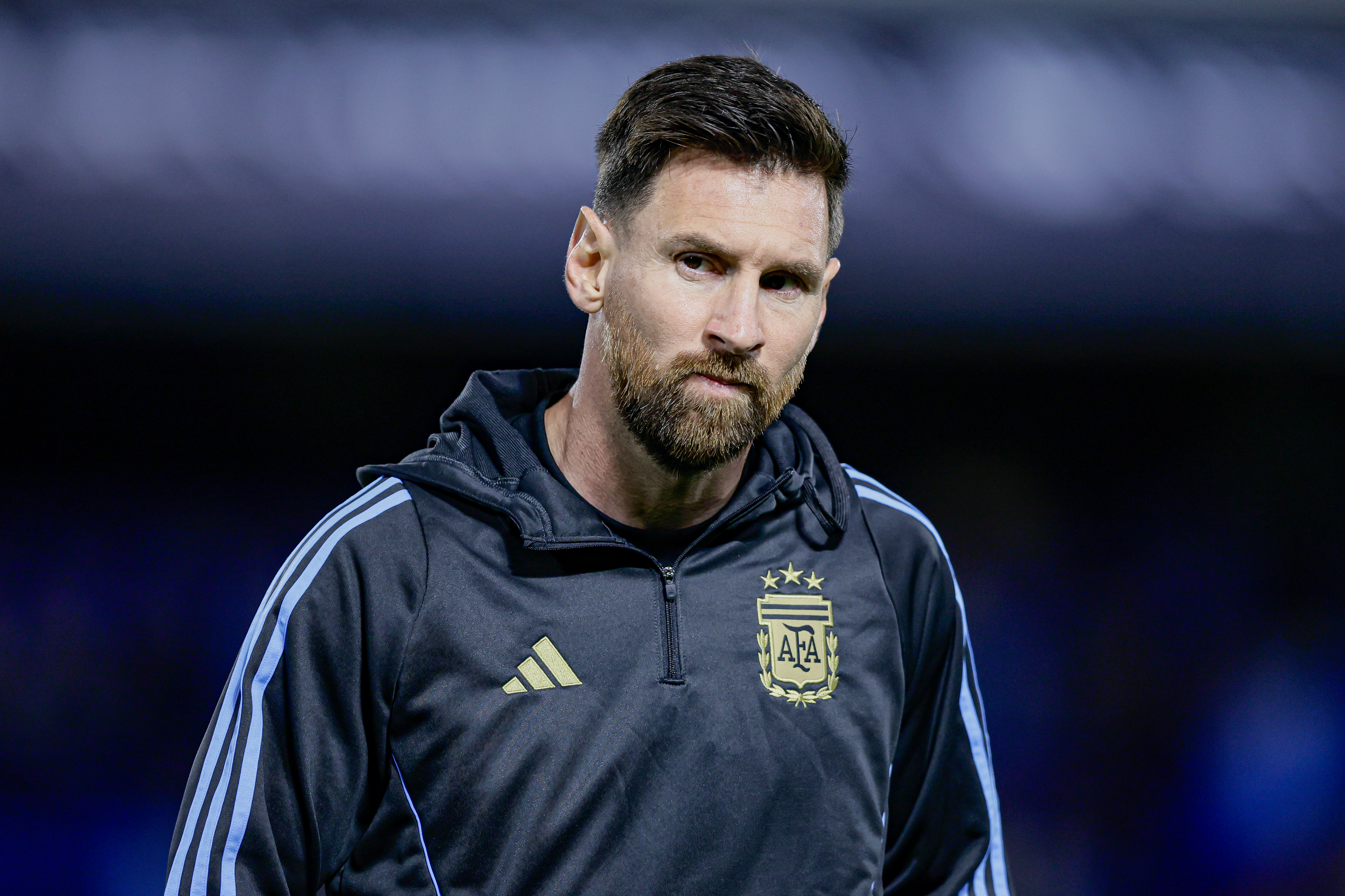 Lautaro Martinez’s Goal Secures Argentina's Victory and Maintains Top Spot Buenos Aires, Argentina - November 20, 2024: Lionel Messi making pre competitive work today befor...