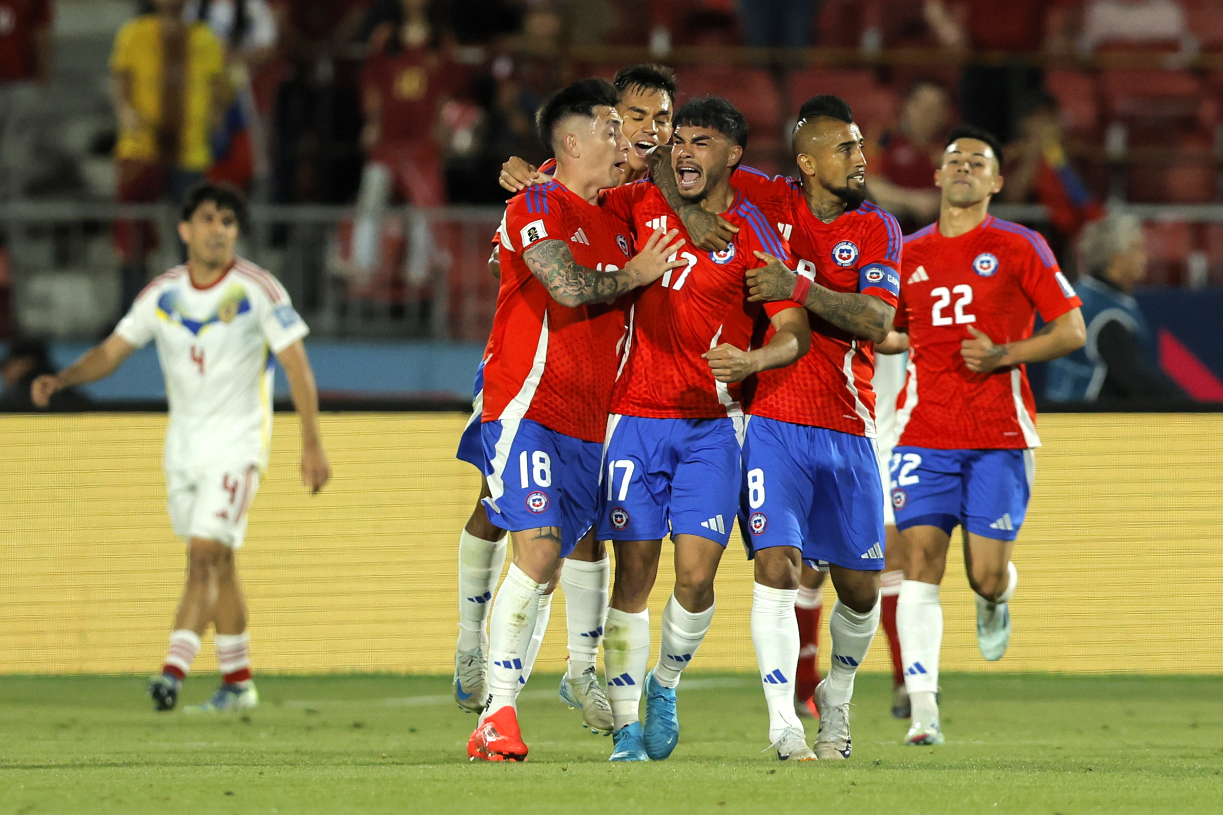 Santiago, Chile - November 19, 2024: Chile secured a vital 4-2 victory over Venezuela, providing ...