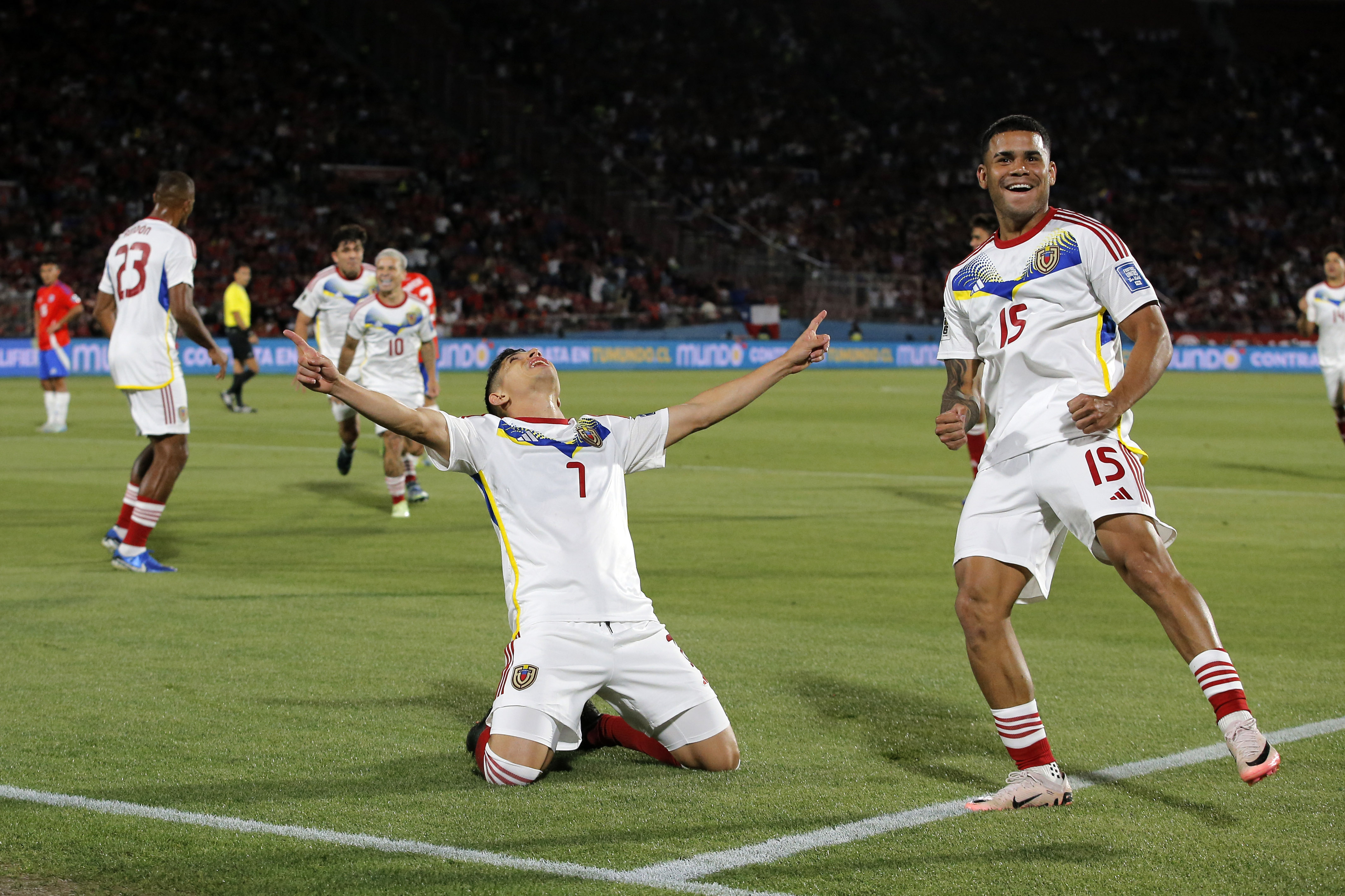 Crucial Victory for Chile as Relegation Threat Looms in World Cup Qualifiers Santiago, Chile - November 19, 2024: Chile secured a vital 4-2 victory over Venezuela, providing ...
