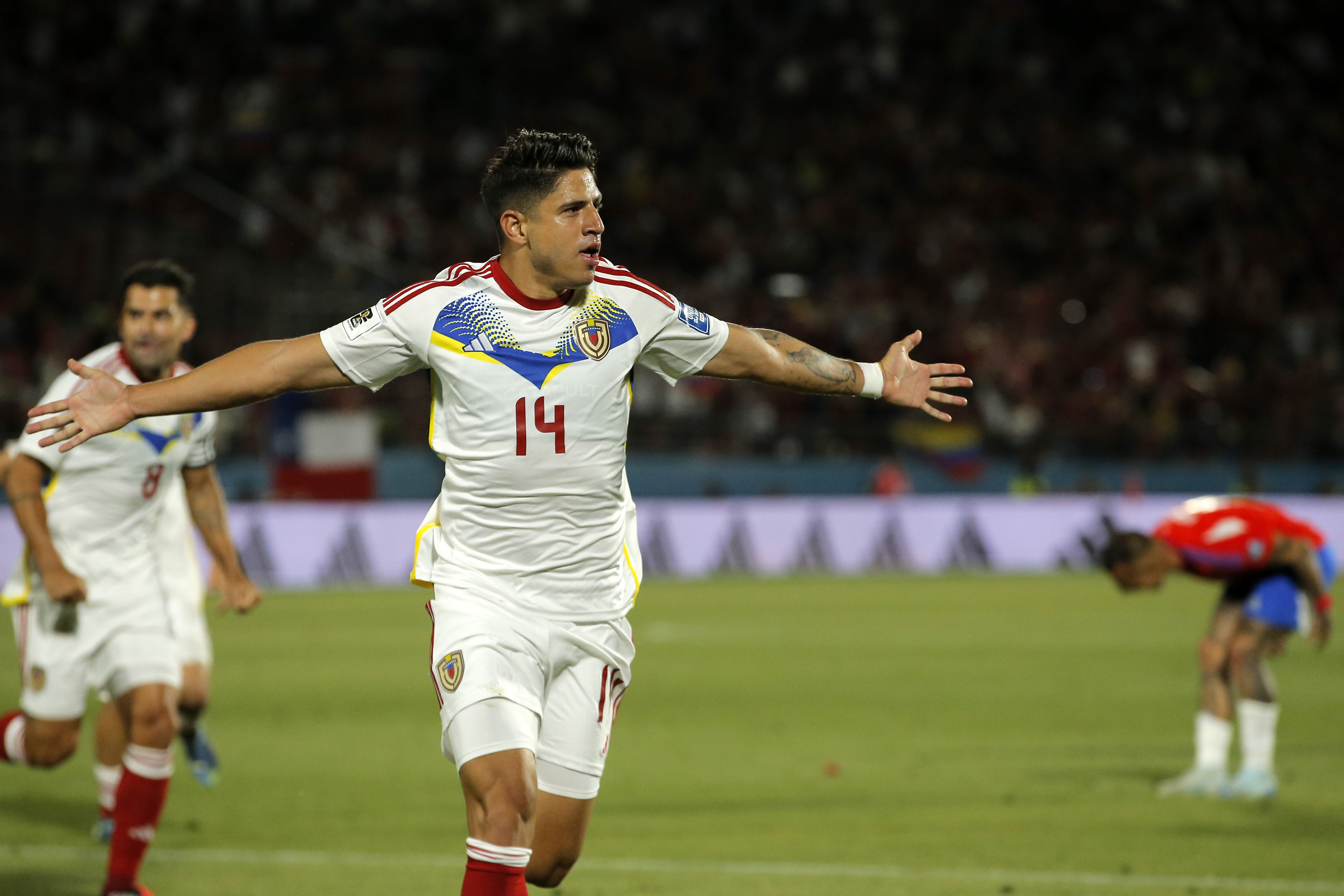 Crucial Victory for Chile as Relegation Threat Looms in World Cup Qualifiers Santiago, Chile - November 19, 2024: Chile secured a vital 4-2 victory over Venezuela, providing ...