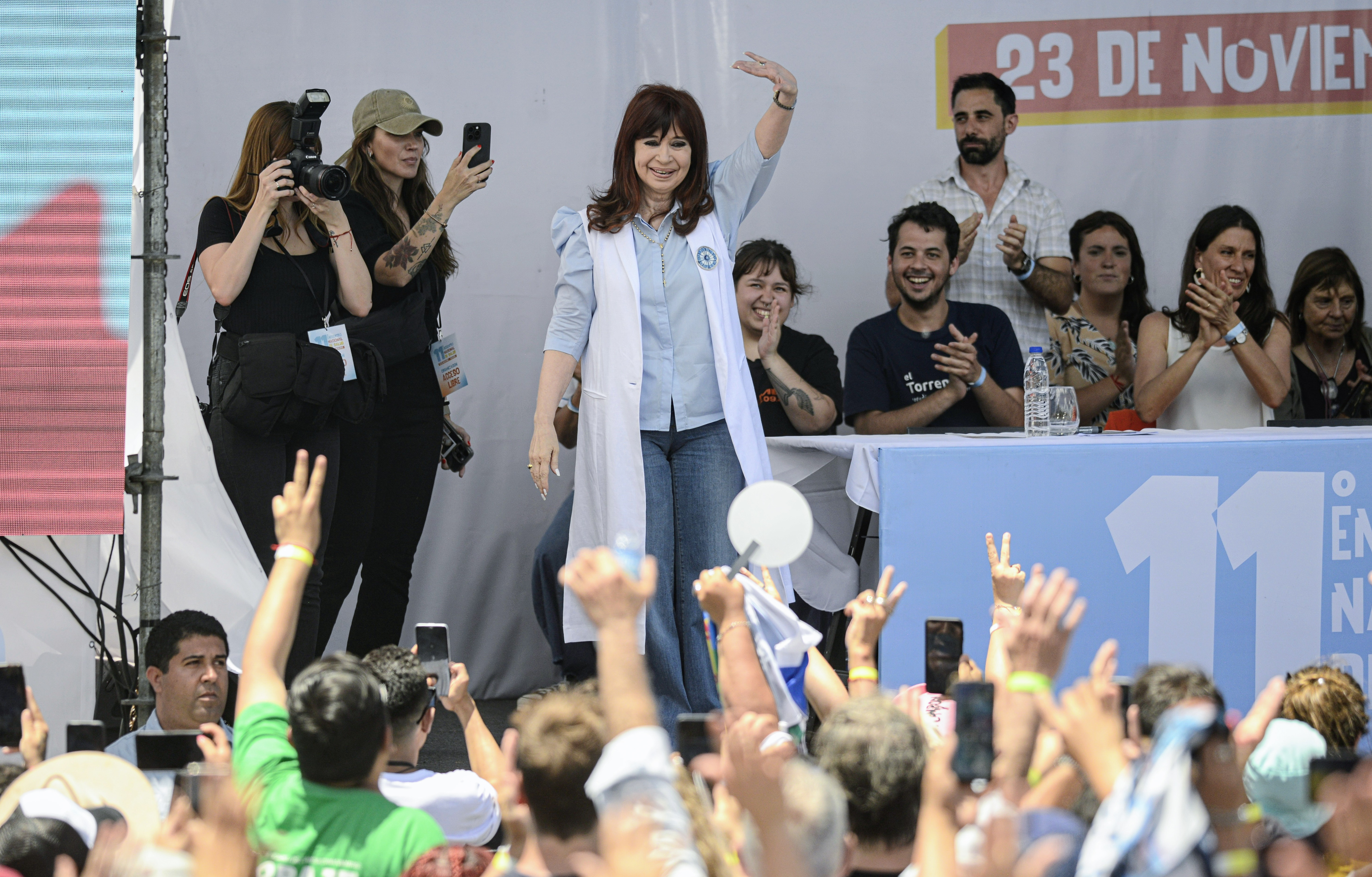 Rosario, Argentina - November 20, 2024: Former Argentine President and current political figure C...