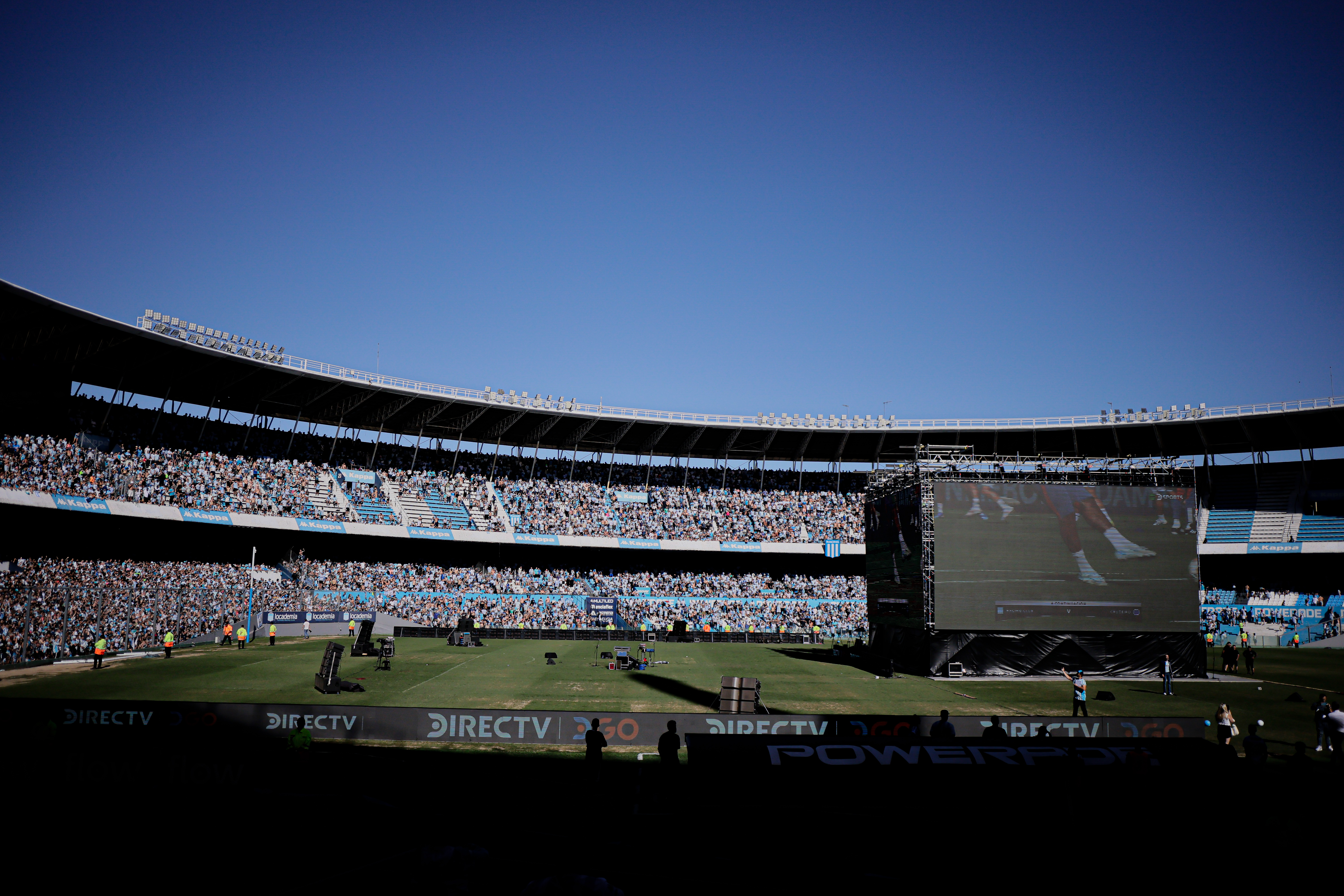 Supporters of Racing Club Unite at Estadio Presidente Perón Avellaneda, Argentina - November 23, 2024: Fans of Racing Club de Avellaneda gather at the Estadi...