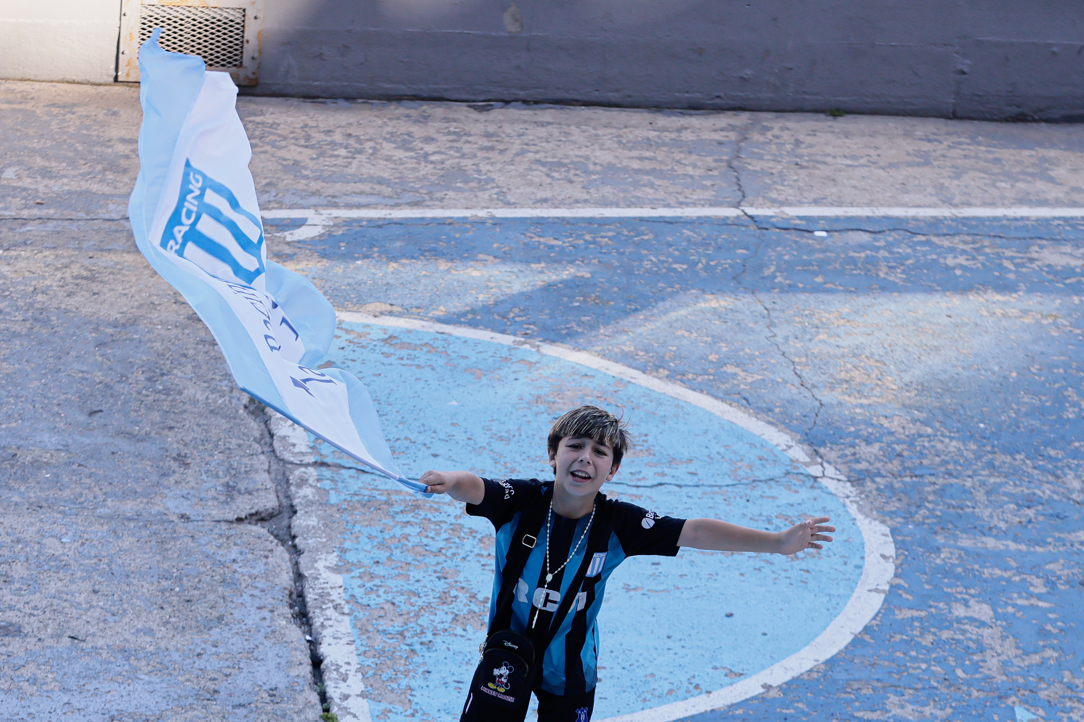 Supporters of Racing Club Unite at Estadio Presidente Perón Avellaneda, Argentina - November 23, 2024: Fans of Racing Club de Avellaneda gather at the Estadi...