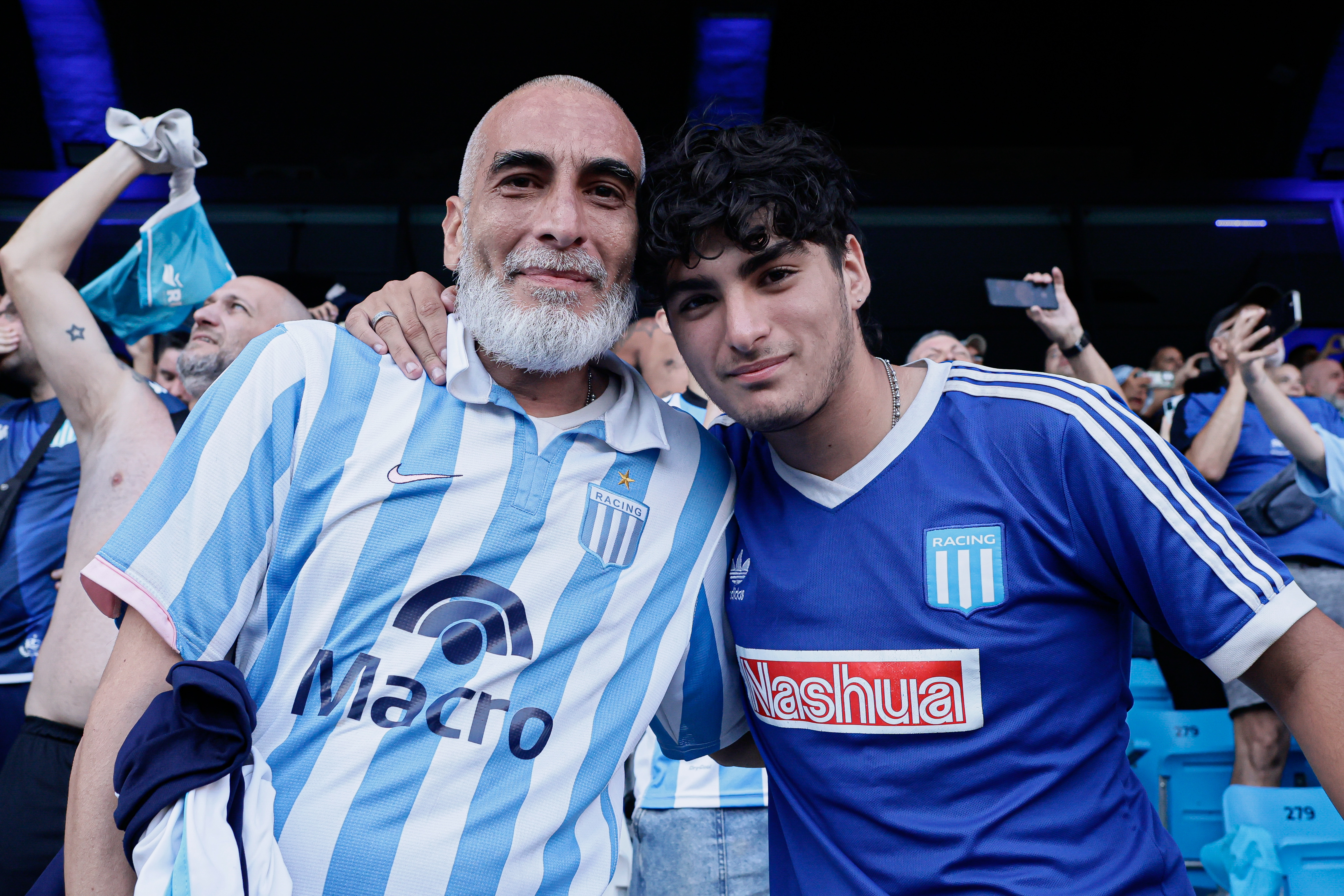 Supporters of Racing Club Unite at Estadio Presidente Perón Avellaneda, Argentina - November 23, 2024: Fans of Racing Club de Avellaneda gather at the Estadi...