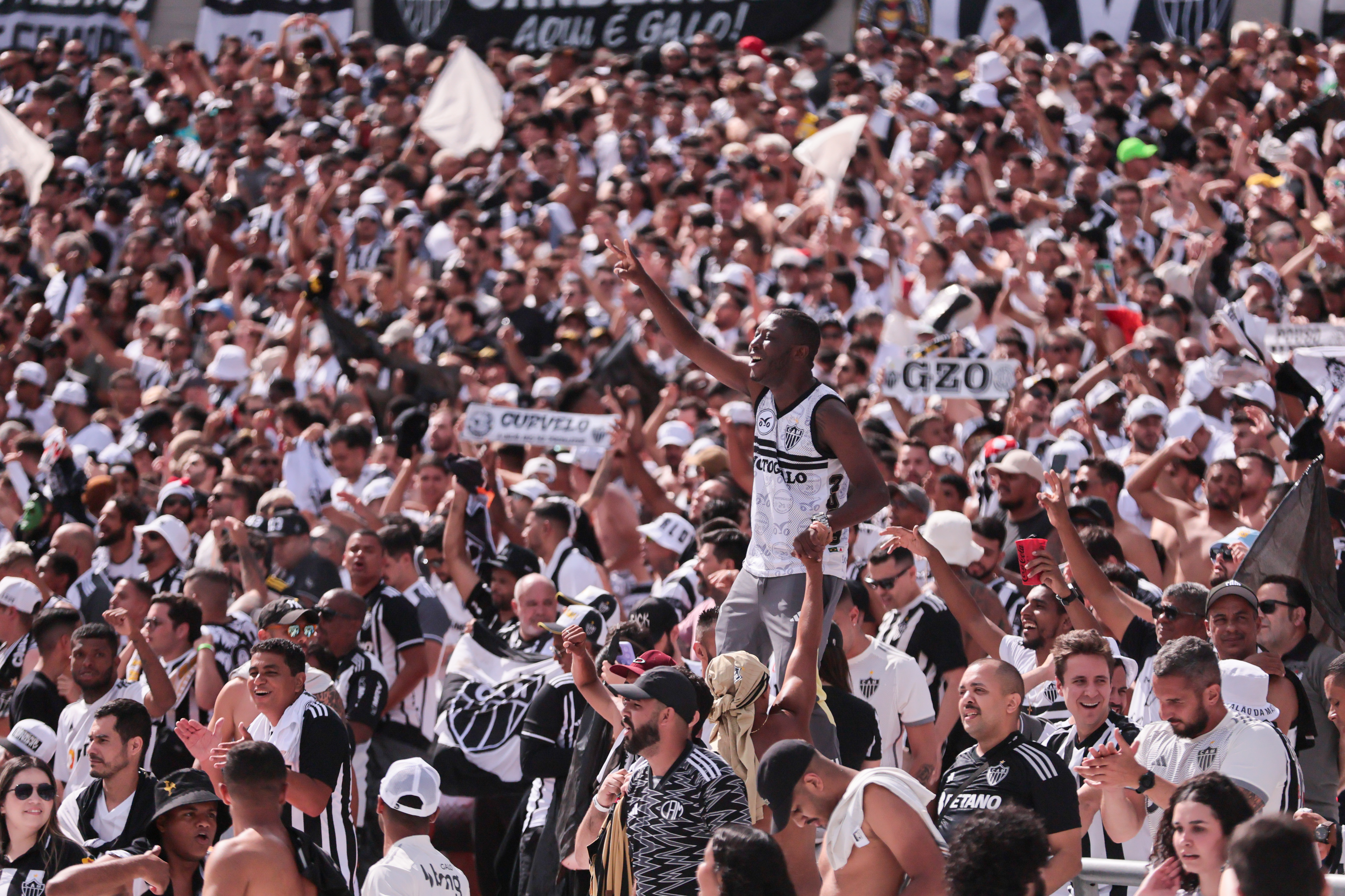 Buenos Aires, Argentina - November 30, 2024: Fans of Atlético Mineiro gather in Buenos Aires ahe...