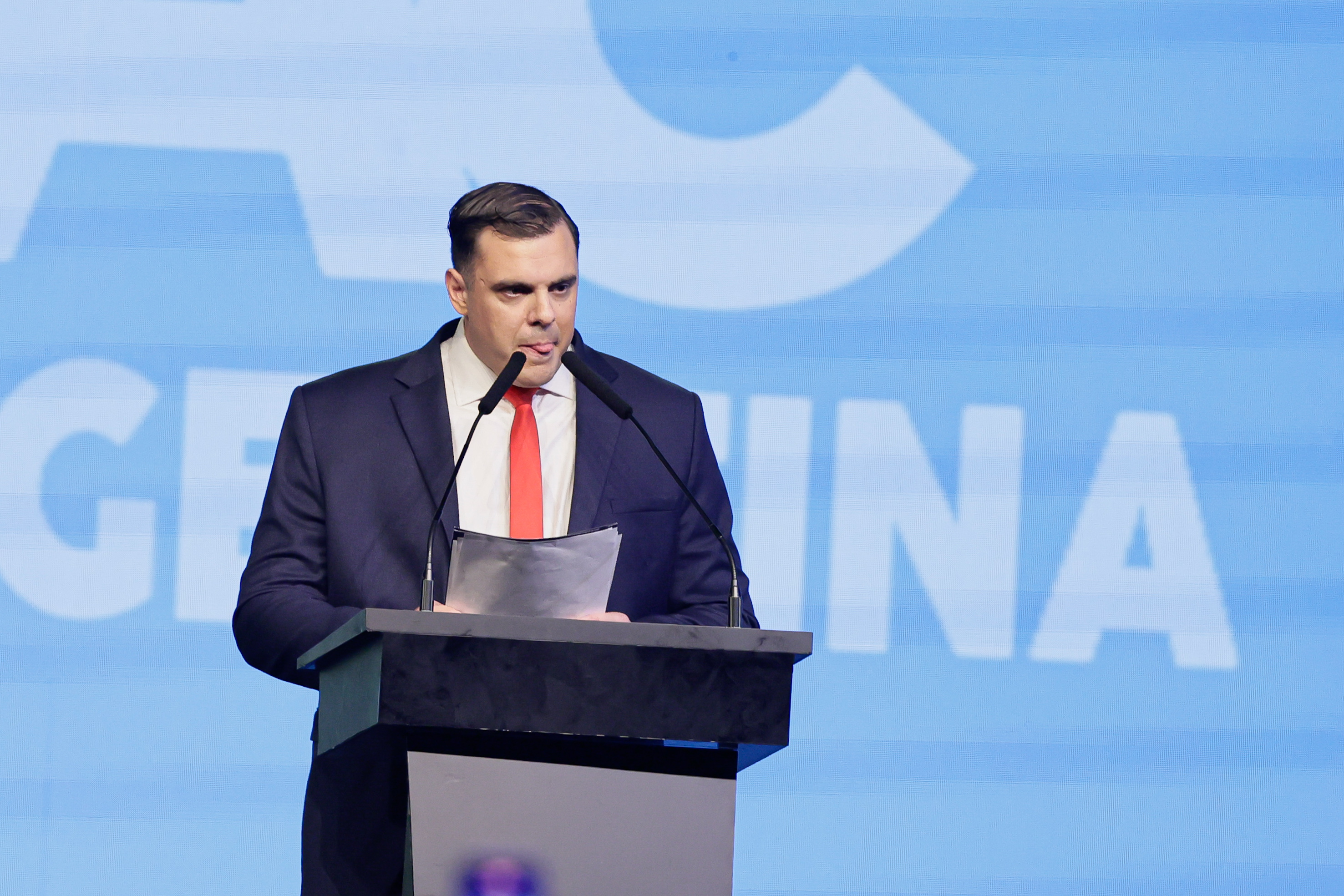 Buenos Aires, Argentina - December 4, 2024: Gordo Dan Speaks on The Conservative Political Action...