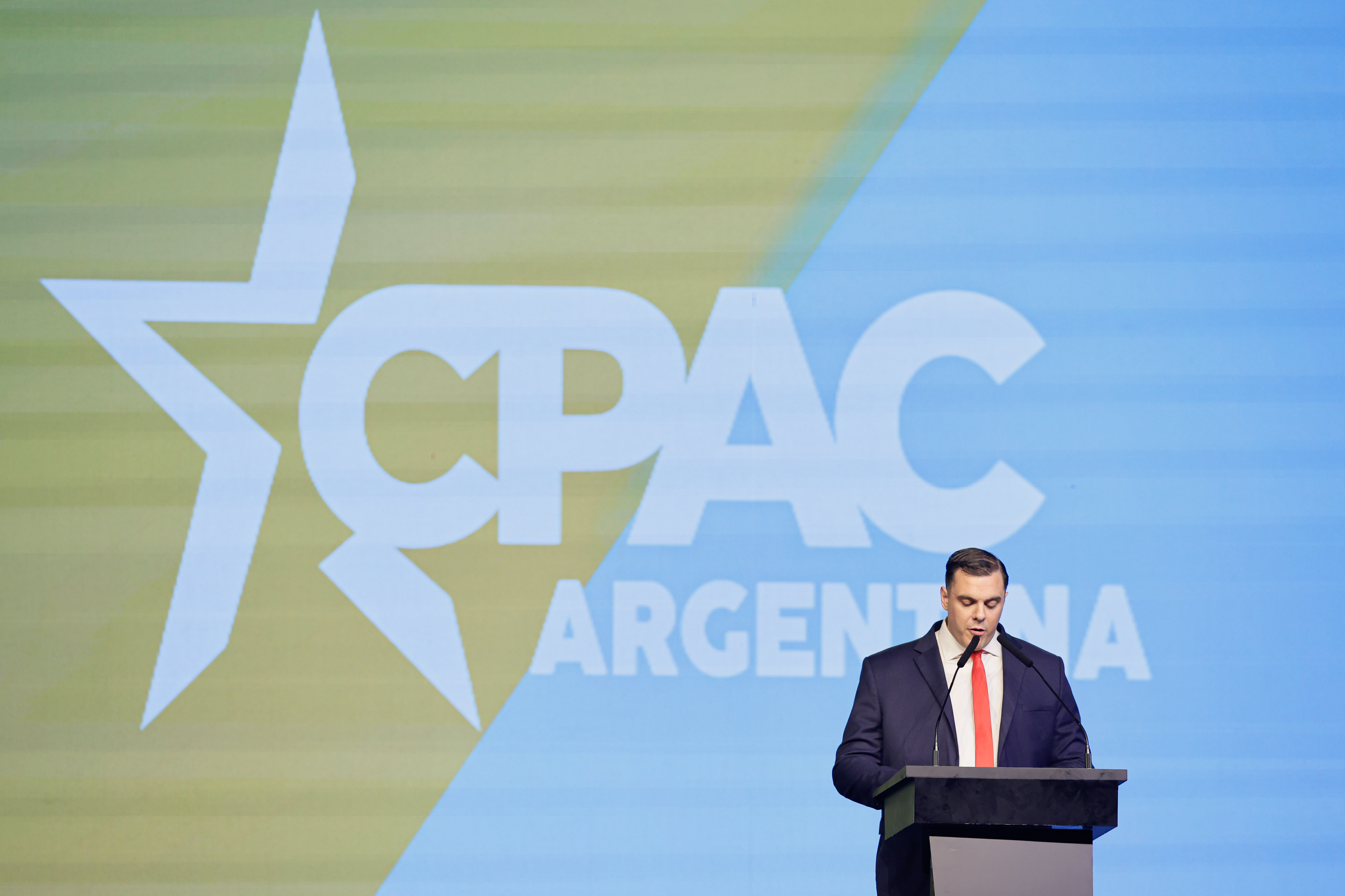 Global Conservative Leaders Gather in Argentina for Landmark Political Conference Buenos Aires, Argentina - December 4, 2024: Gordo Dan Speaks on The Conservative Political Action...