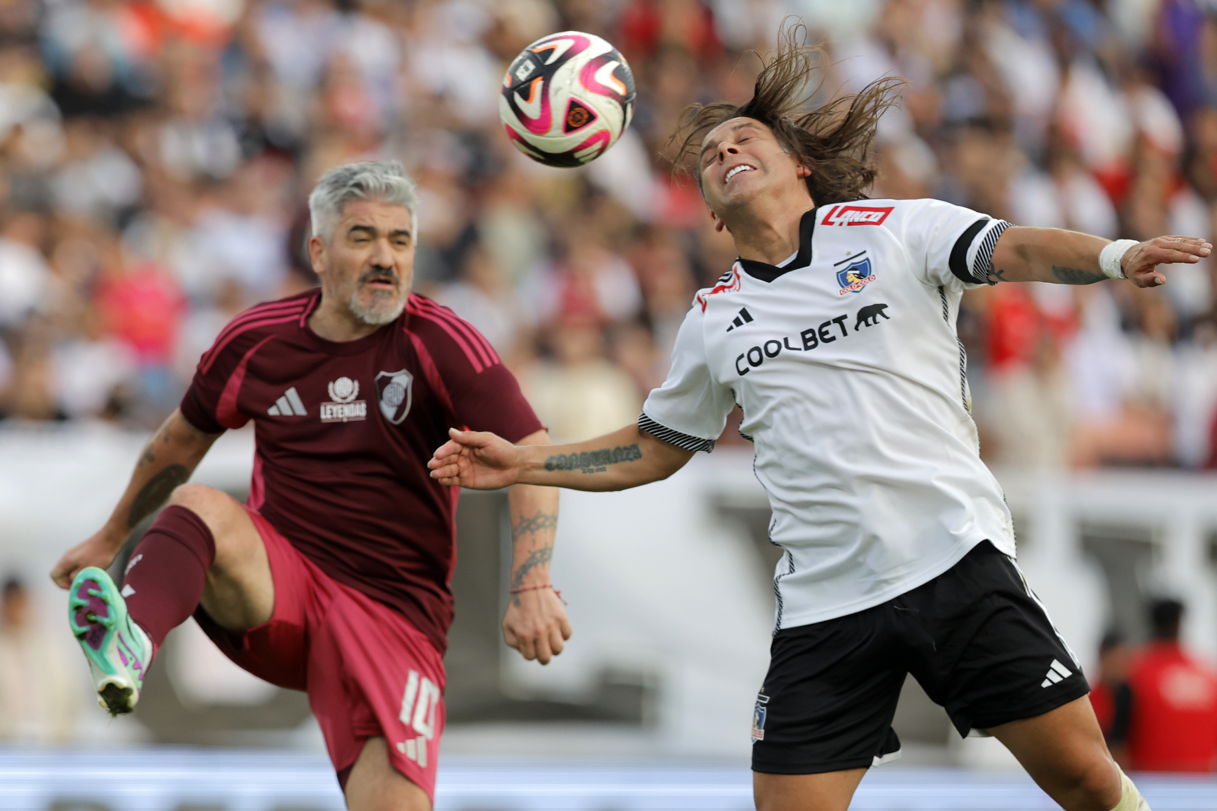 Monumental Showdown Brings Together Historic Stars from Colo Colo and River Plate Santiago, Chile - December 7, 2024: The "Duelo de las Estrellas" between Colo Colo and River Plat...