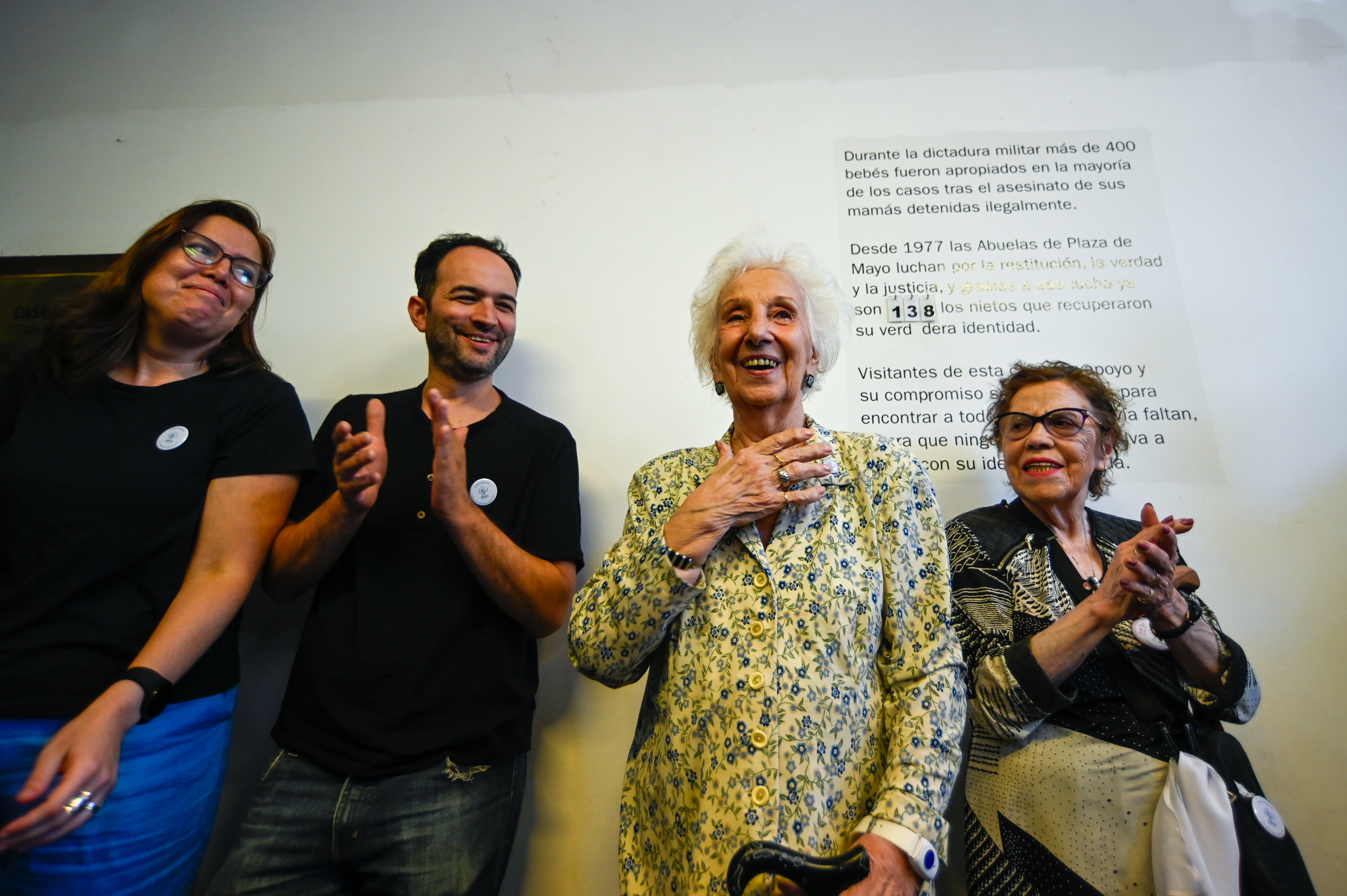 BUENOS AIRES (ARGENTINA), 27/12/2024 - Estela de Carlotto speaks in front of Members of the Grand...