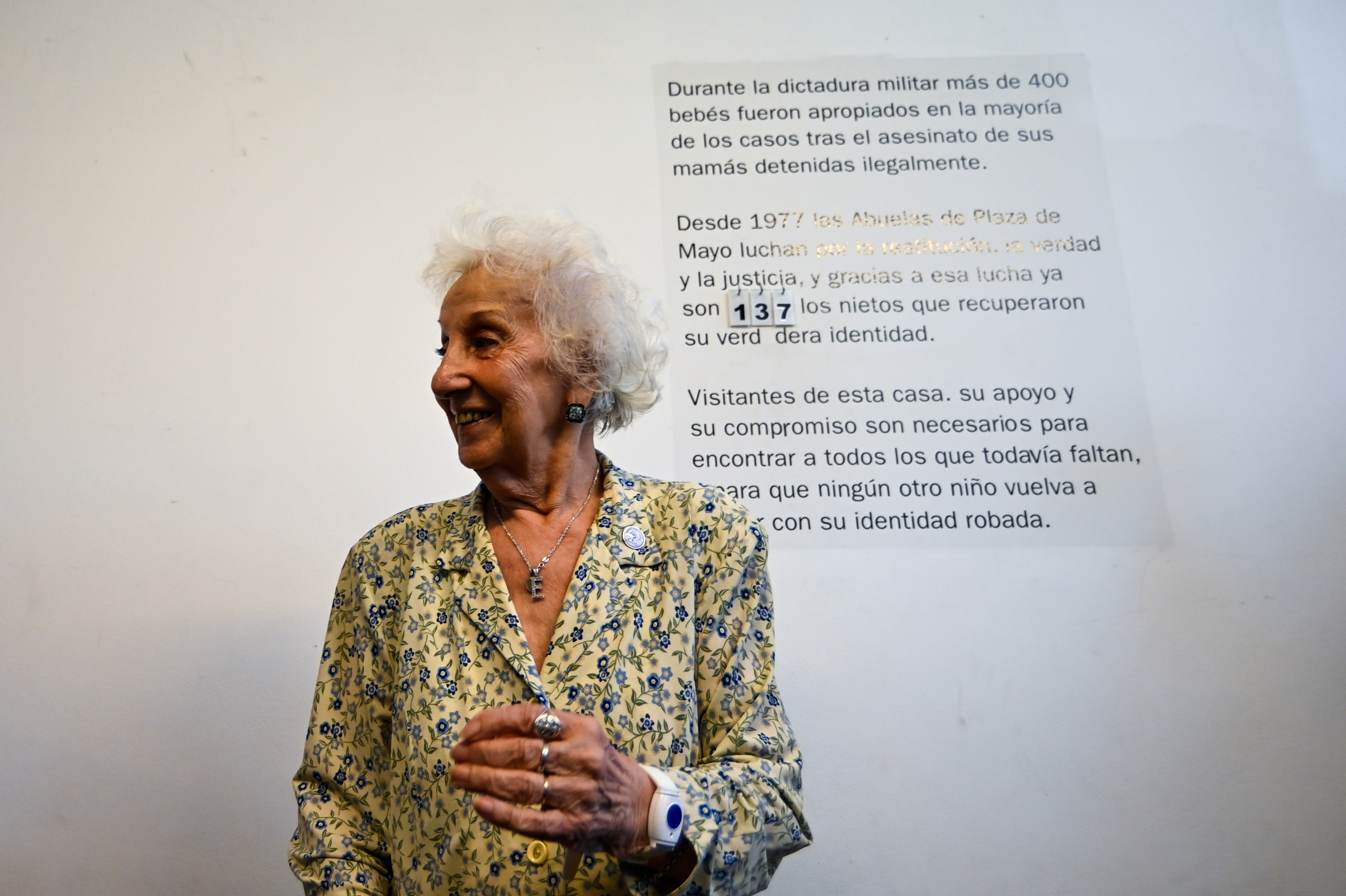 BUENOS AIRES (ARGENTINA), 27/12/2024 - Estela de Carlotto speaks in front of Members of the Grand...