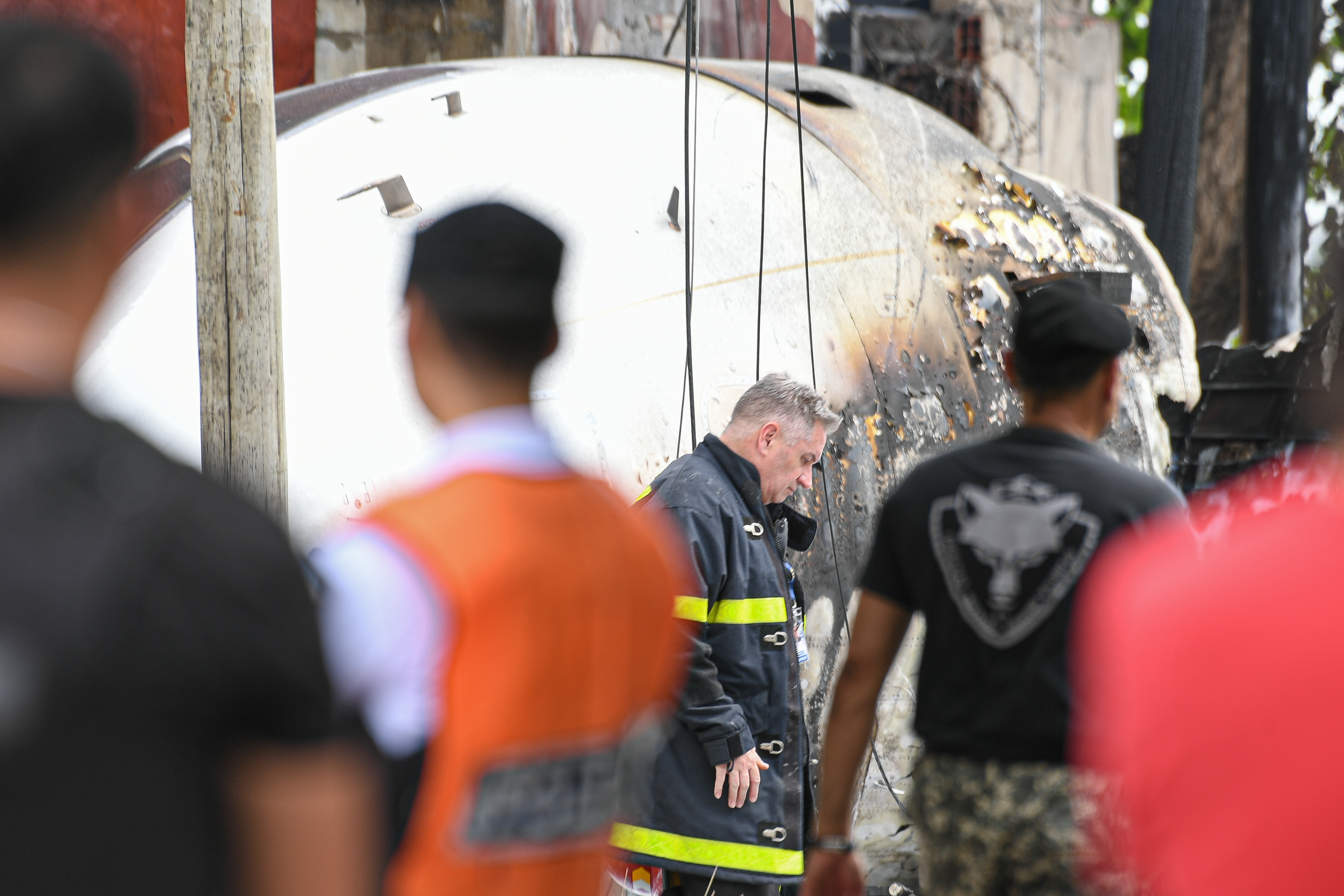 Two Pilots Perish as Private Jet Crashes Near Buenos Aires Buenos Aires, Argentina - December 18, 2024: A Challenger 300 private jet, owned by the family of...