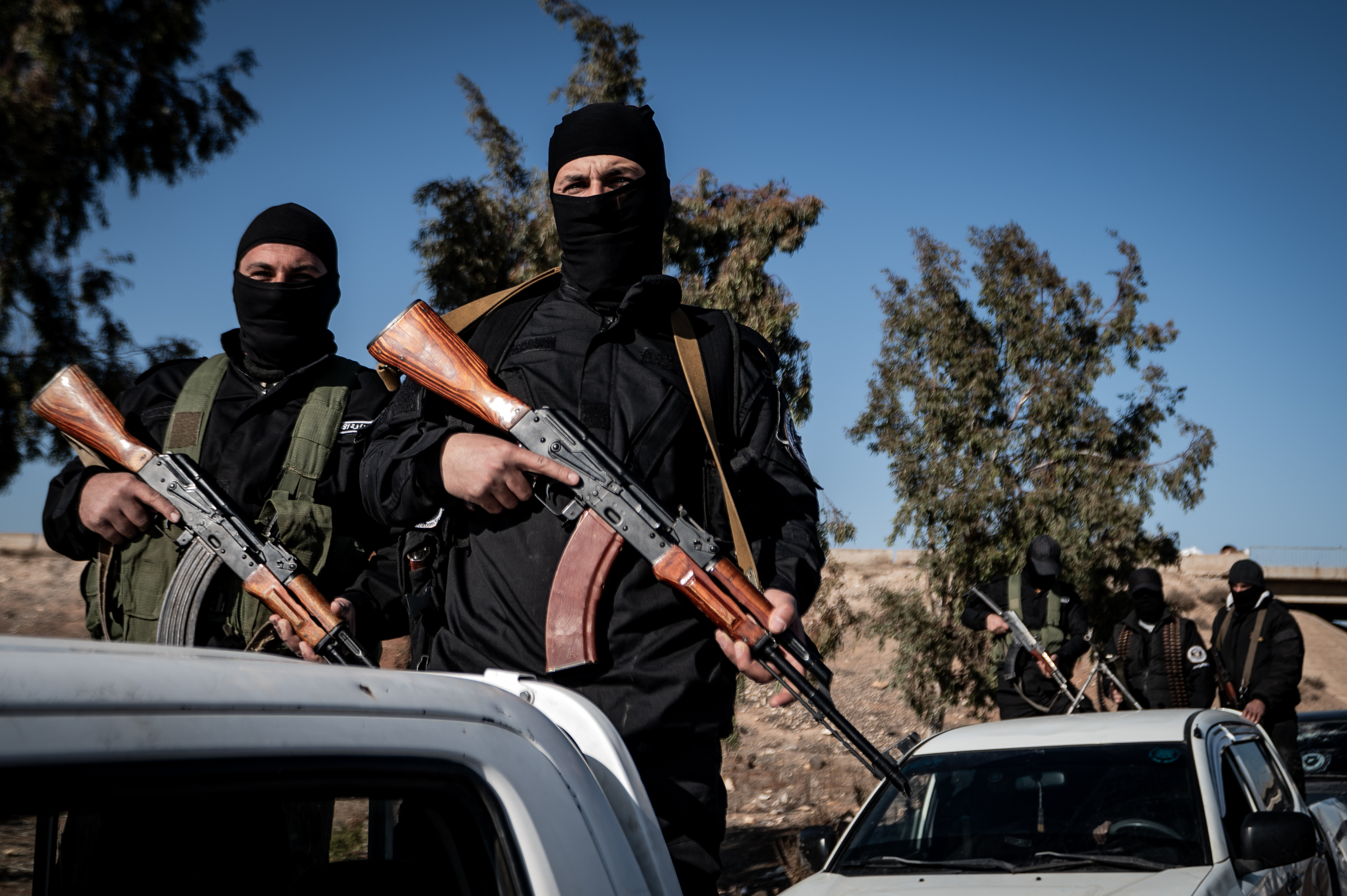 Daraa, Siria - January 7th: Fighters fromthe HTS were waiting for orders on the outkirts of the c...