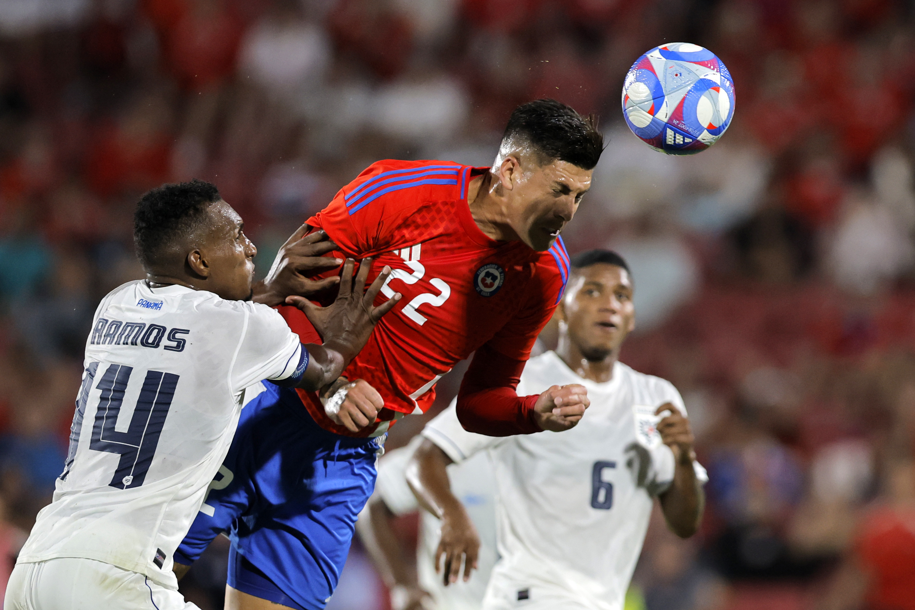 Santiago, Chile - February 8, 2025: The Chilean national football team, known as La Roja, triumph...