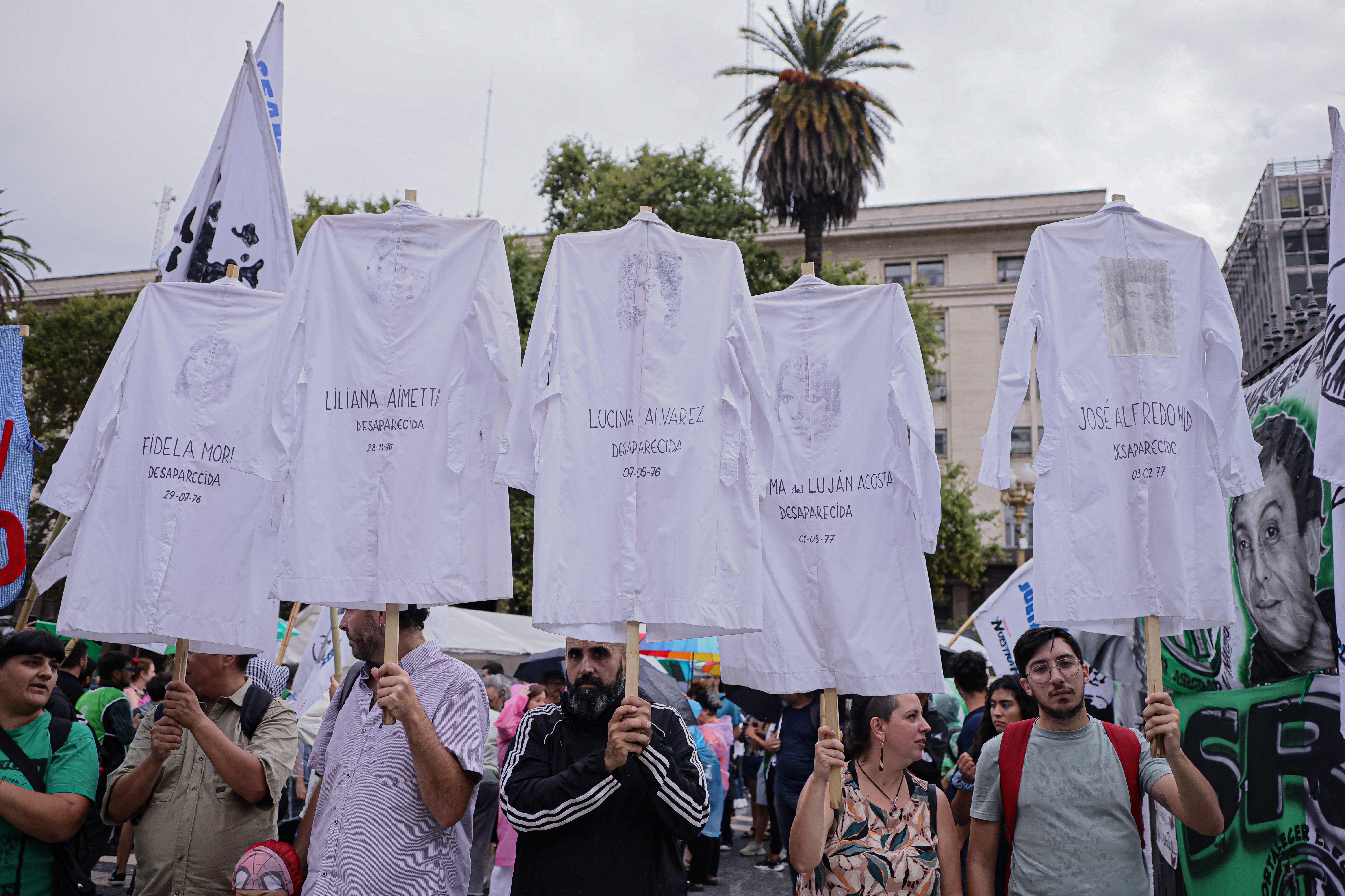 TXR_8731 Buenos Aires, Argentina - February, 14, 2025: Members of the human rights organization Madres de ...