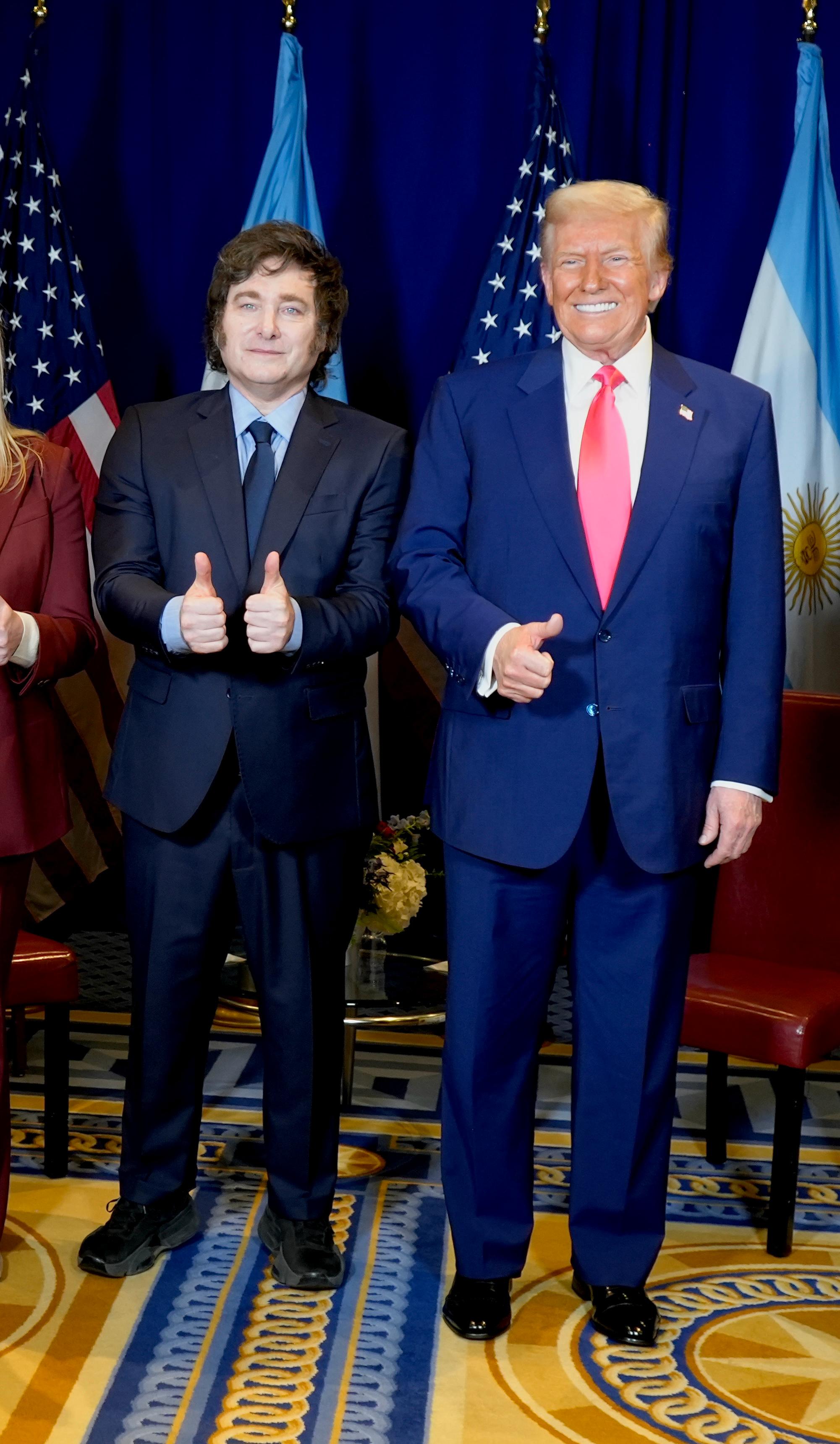 Washington, D.C., USA – February 22, 2025: Argentine President Javier Milei met with former U.S...