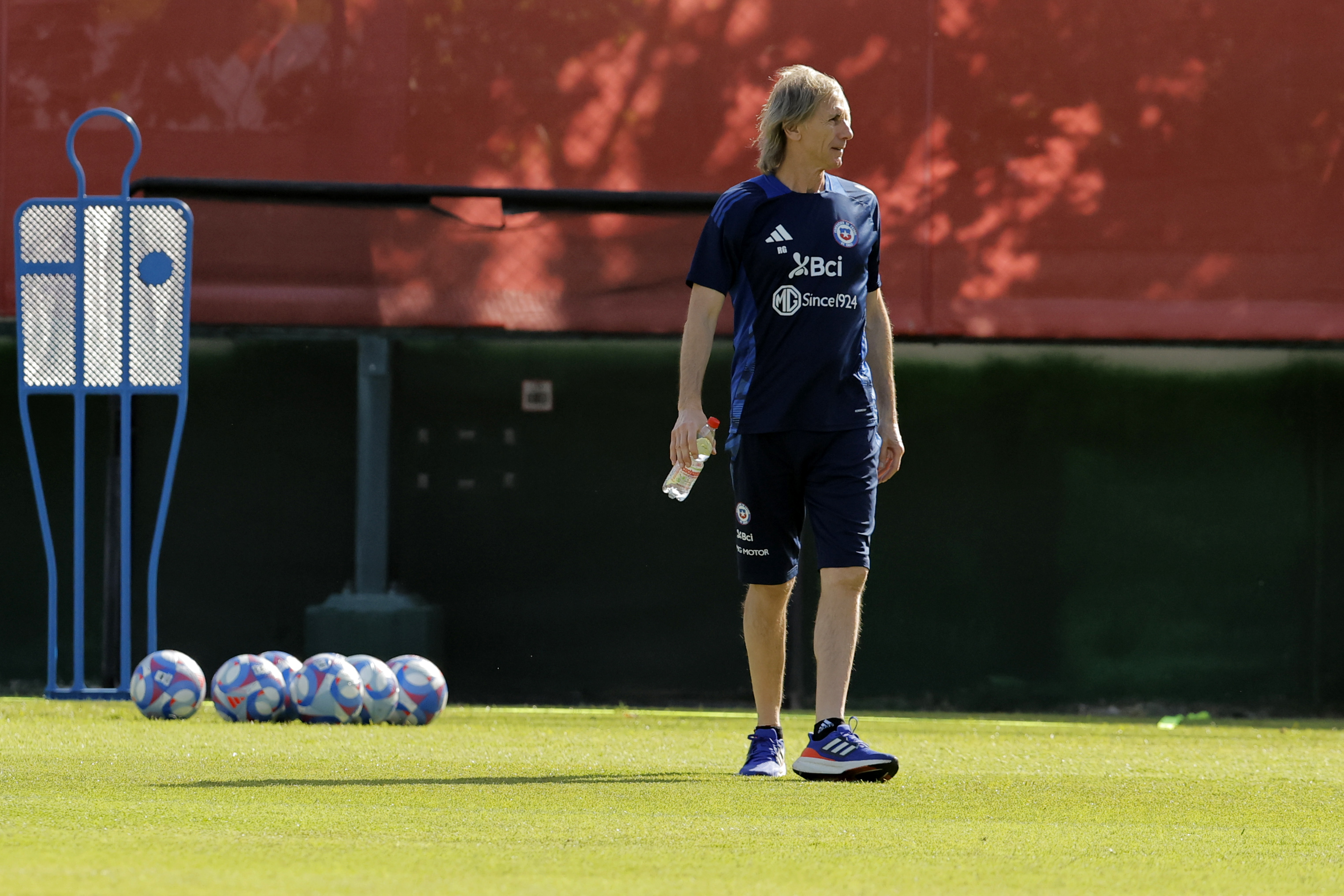 Santiago, Chile – February 4, 2025: Ricardo Gareca on Chilean team training. Universidad de Chi...