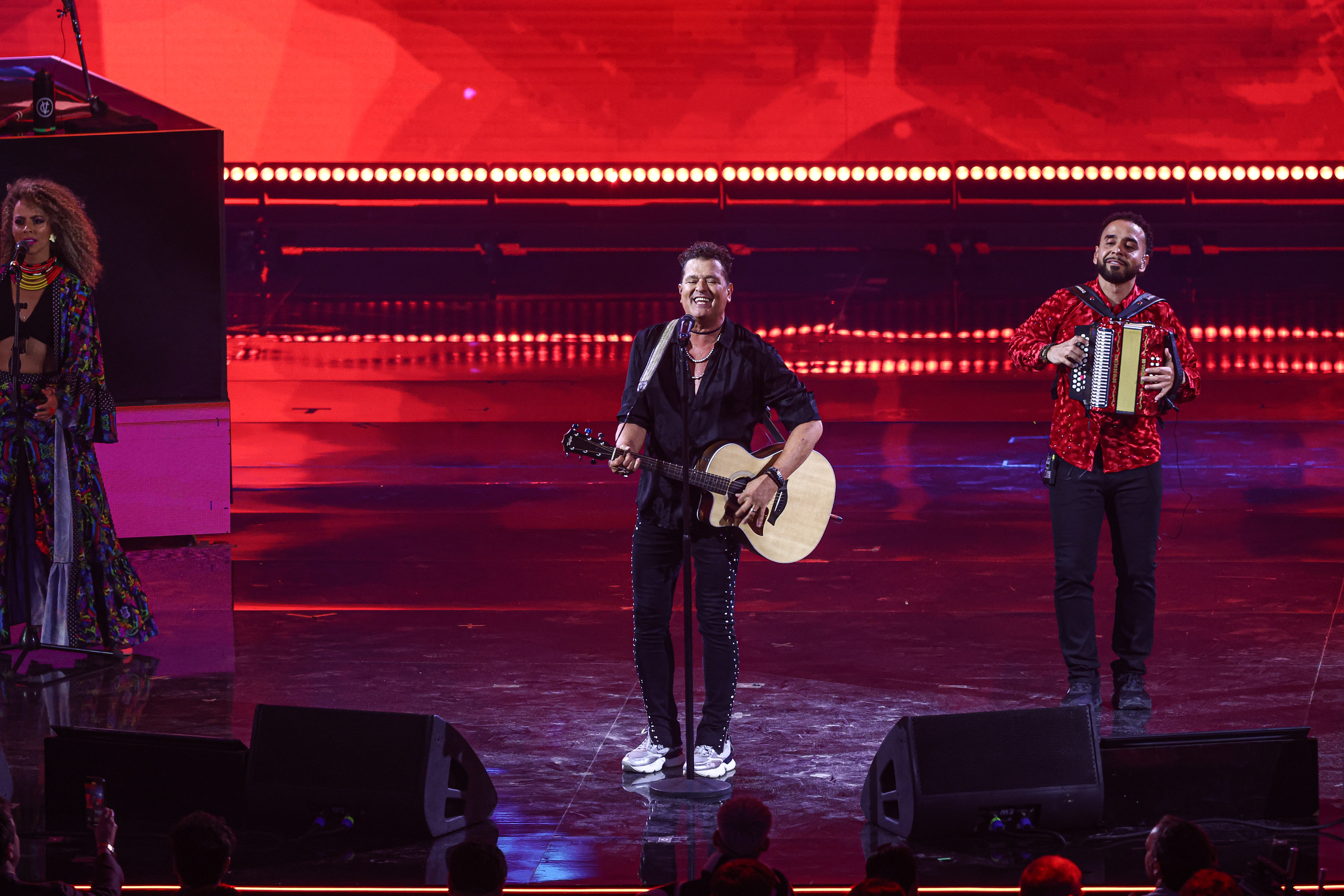 Colombian Stars Deliver a Spectacular Performance at Quinta Vergara Viña del Mar, Chile – February 26, 2025: Colombian artists Carlos Vives and Sebastián Yatra c...