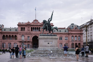 Located in the Plaza de Mayo in front of the Casa Rosada. The tribute consists of stones with the...