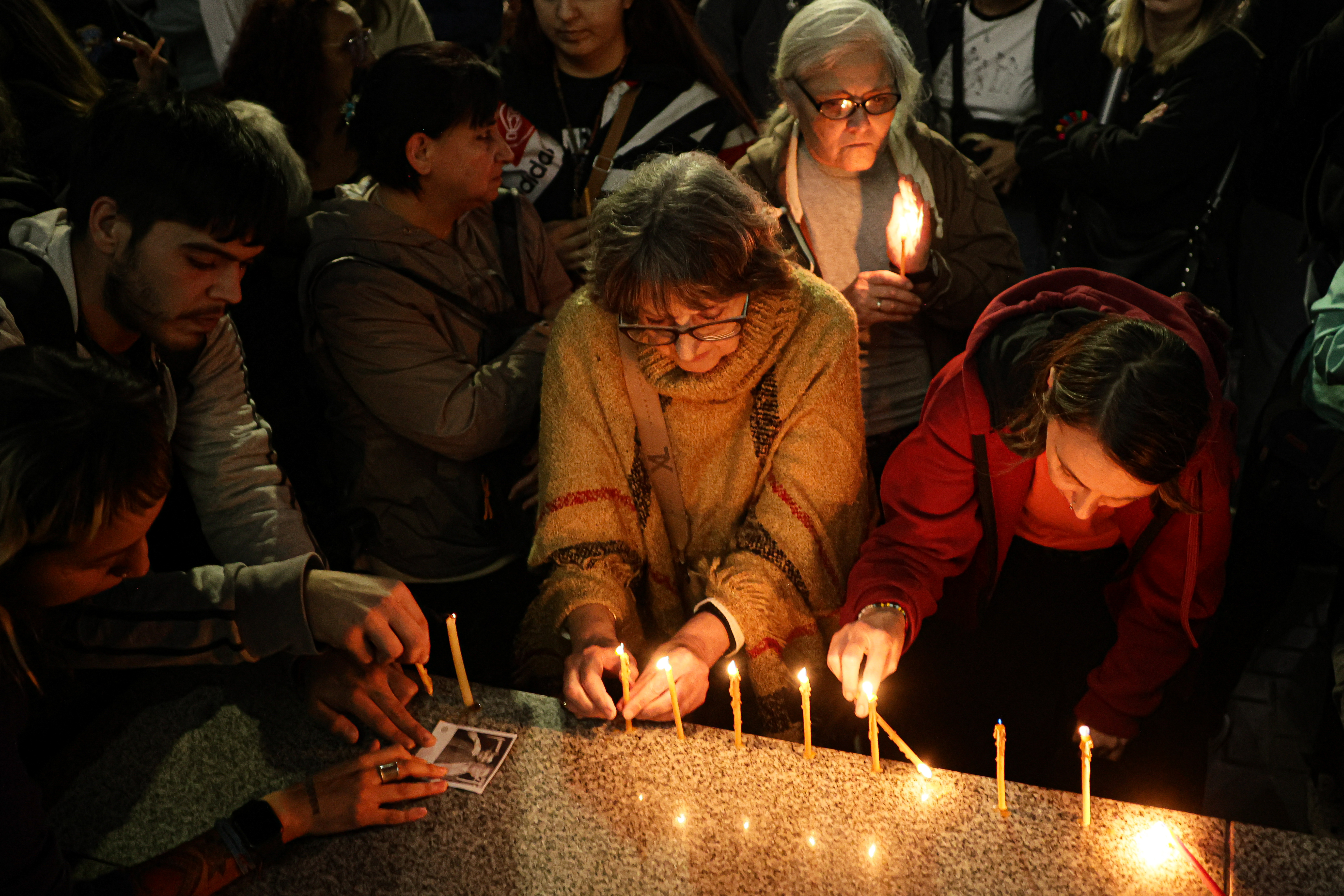 IM_81724 Buenos Aires, Argentina - March 13, 2025: A mass was held outside Ramos Mejía Hospital for photo...
